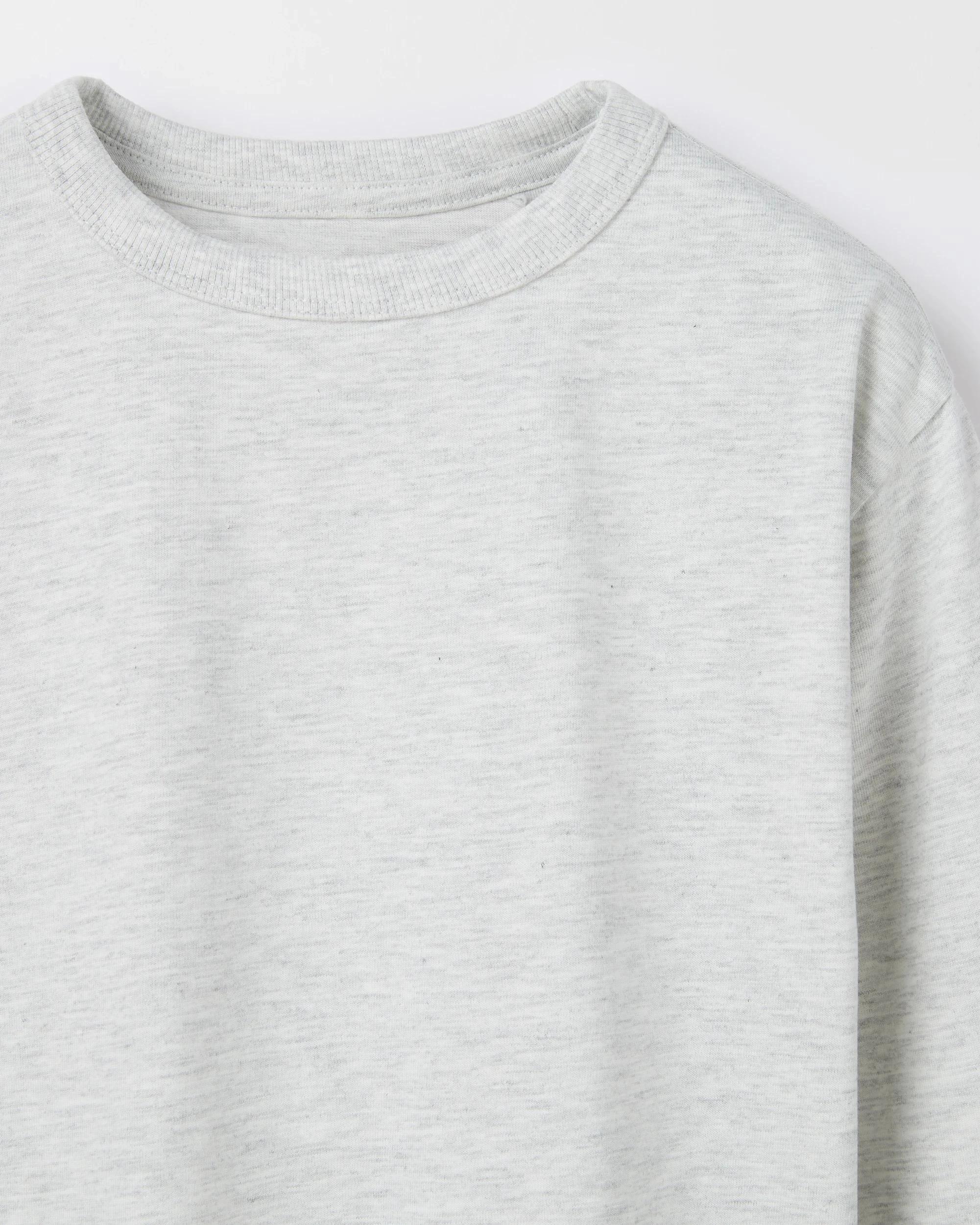 3 Target Kids Organic Cotton 2 Pack Plain Long Sleeve T-Shirt GREY MARLE, 3 of 3