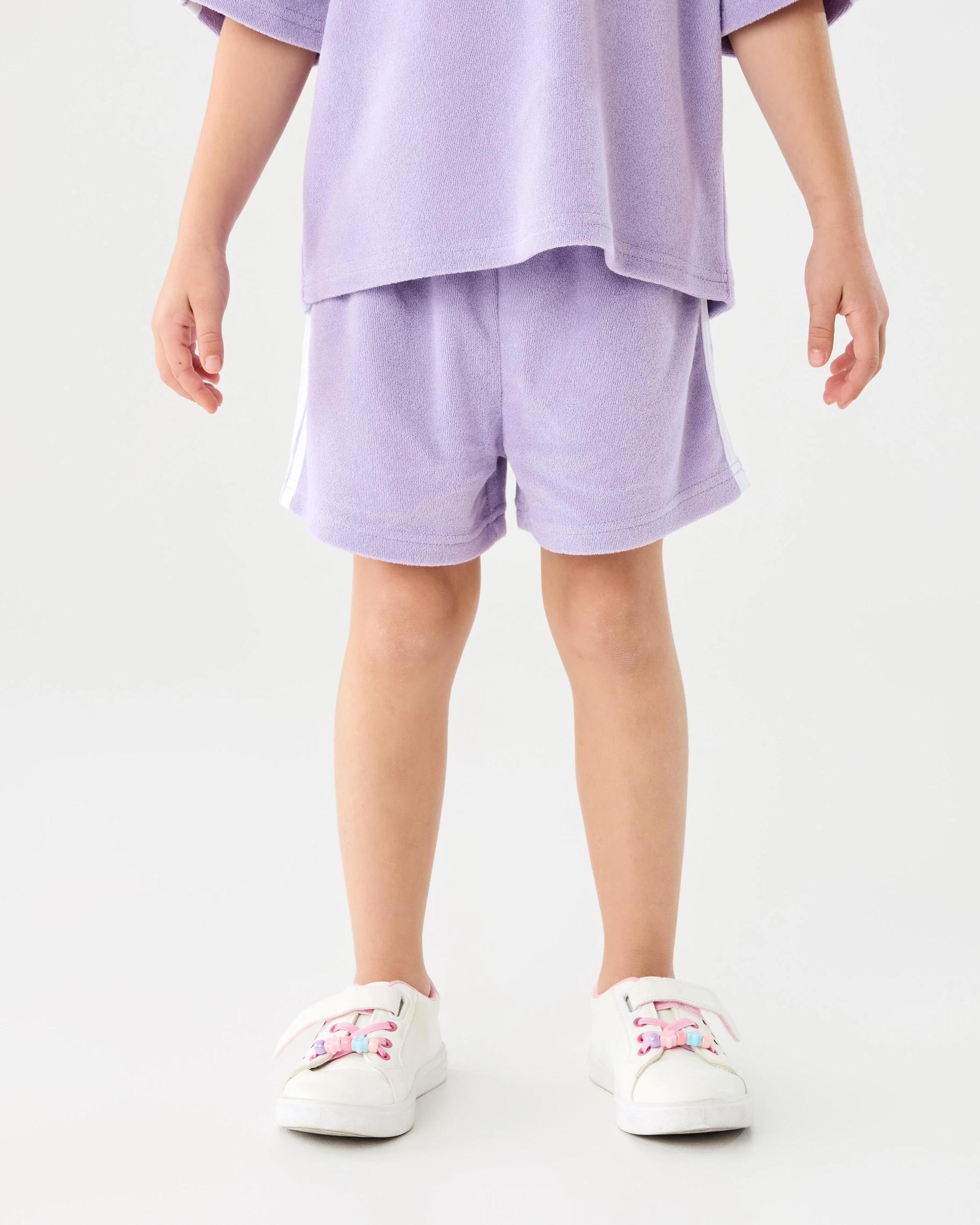 1 Terry Towelling Shorts Ptl Purple, 1 of 6