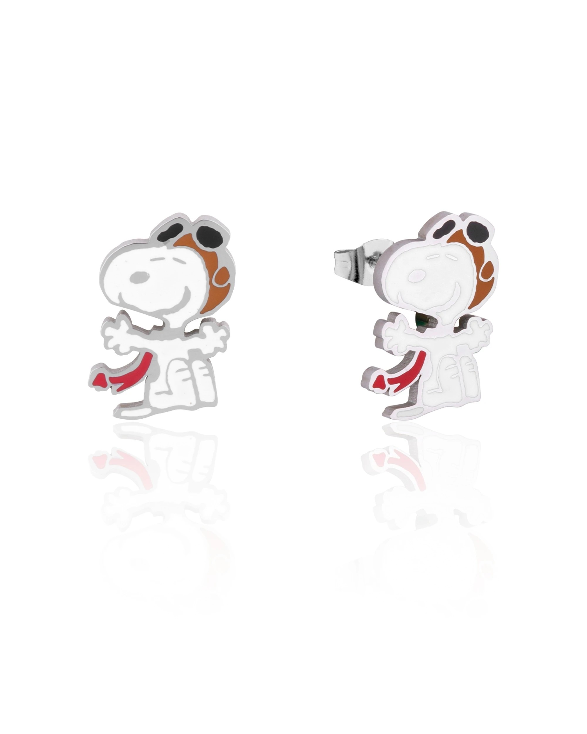 2 Couture Kingdom Peanuts Snoopy Flying Ace Stud Earrings & Necklace 15mm - Silver, 2 of 4