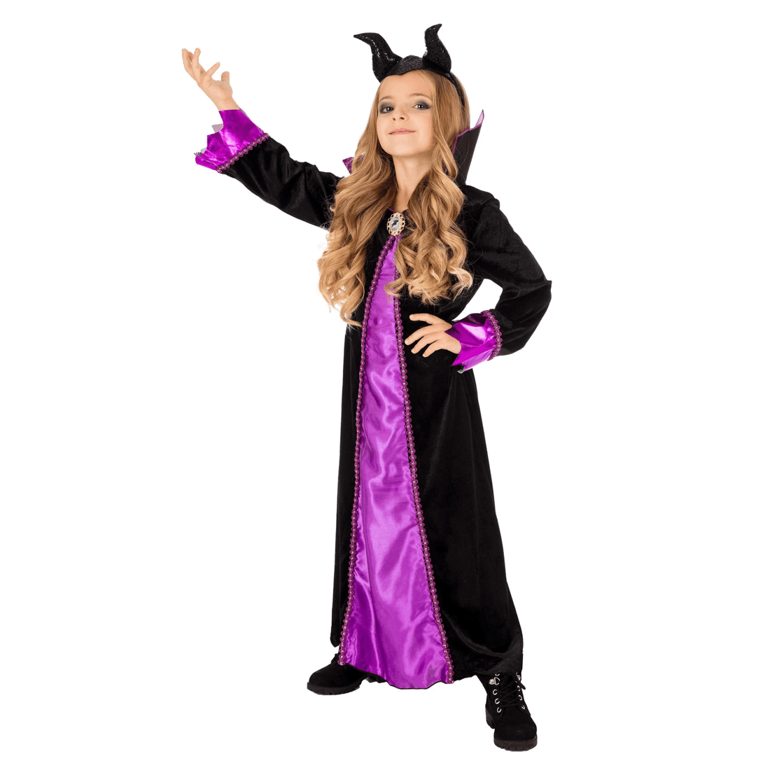 3 Disney Maleficent Deluxe Kids Costume Size 6-8yrs - Purple, 3 of 6