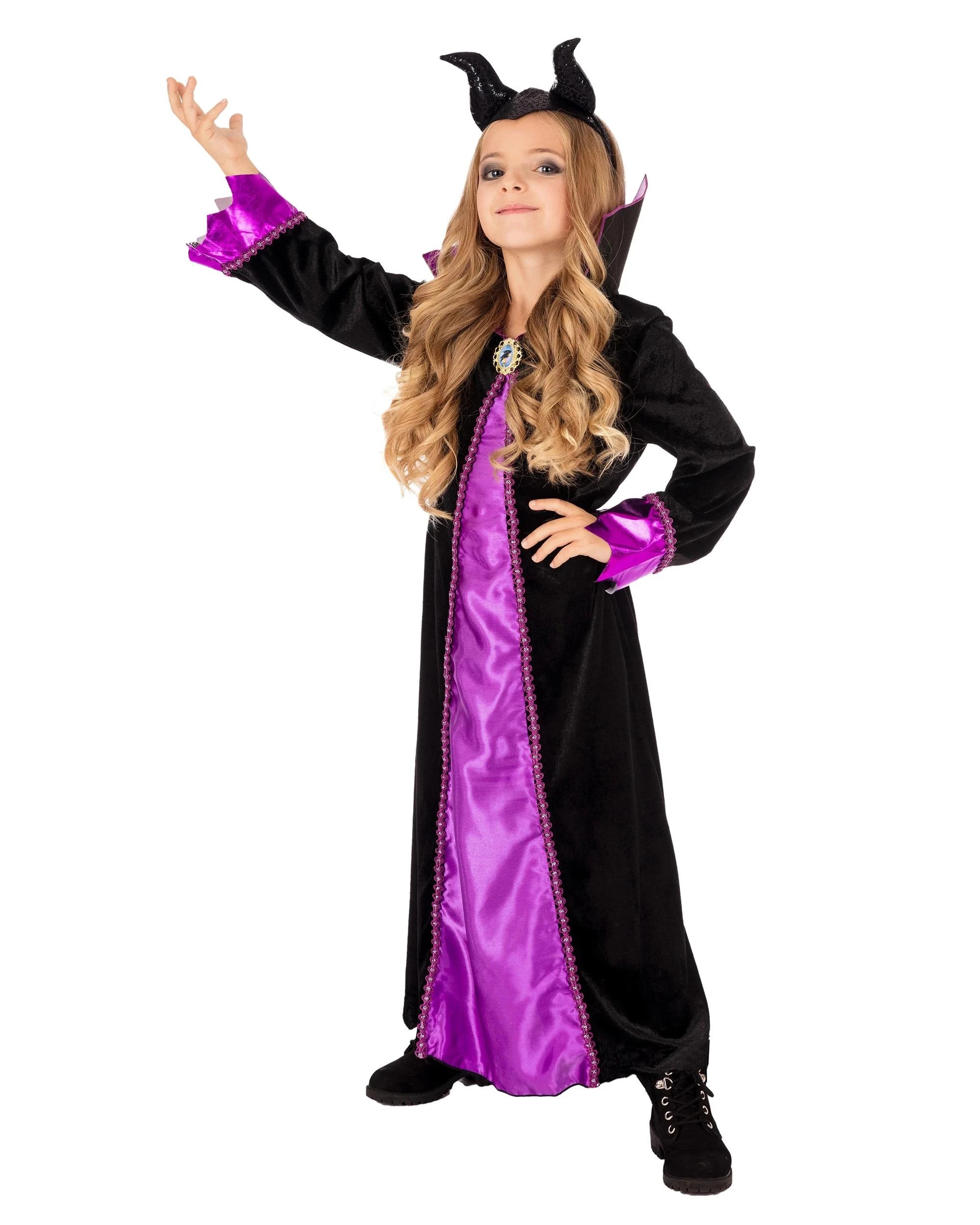 3 Disney Maleficent Deluxe Kids Costume Size 6-8yrs - Purple, 3 of 6