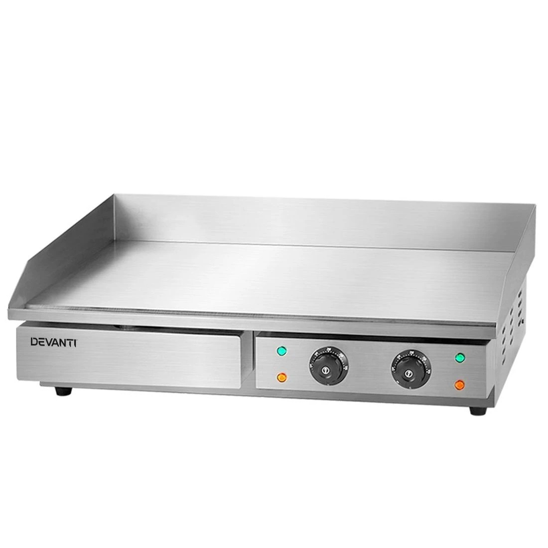 1 Devanti Commercial Electric Griddle 73cm BBQ Grill Plate 4400W - Silver, 1 of 4
