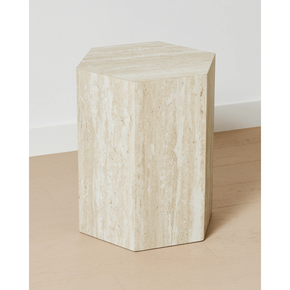 2 Travertine Side Table, 2 of 4