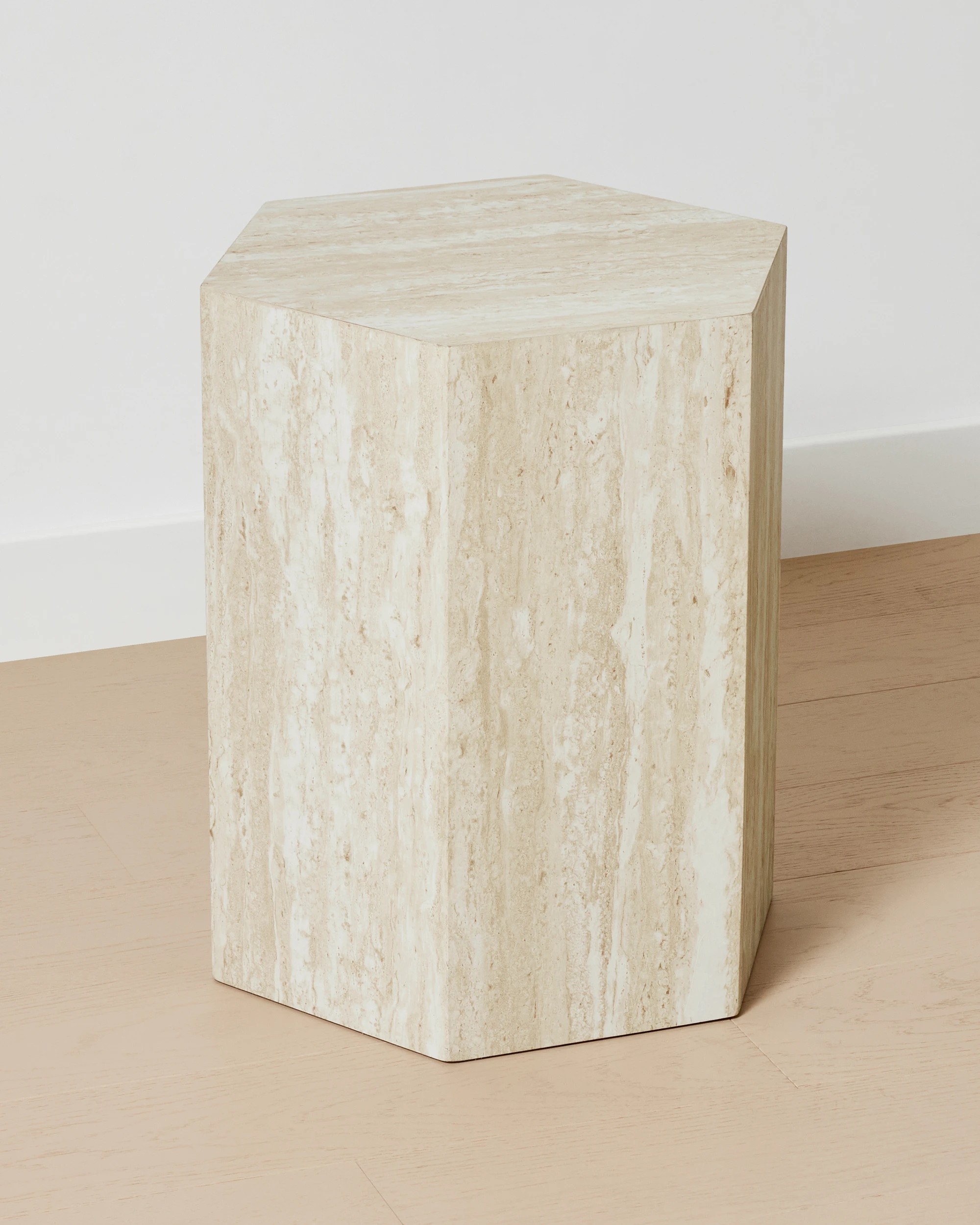 2 Travertine Side Table, 2 of 4