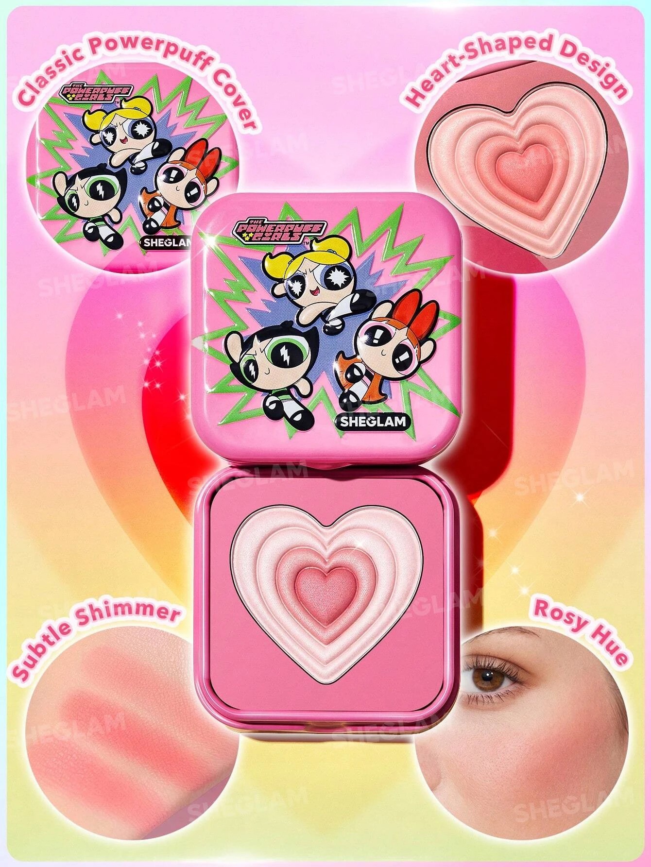 2 The Powerpuff Girls x SHEGLAM Tough Love Shimmer Blush - Utonium, 2 of 5