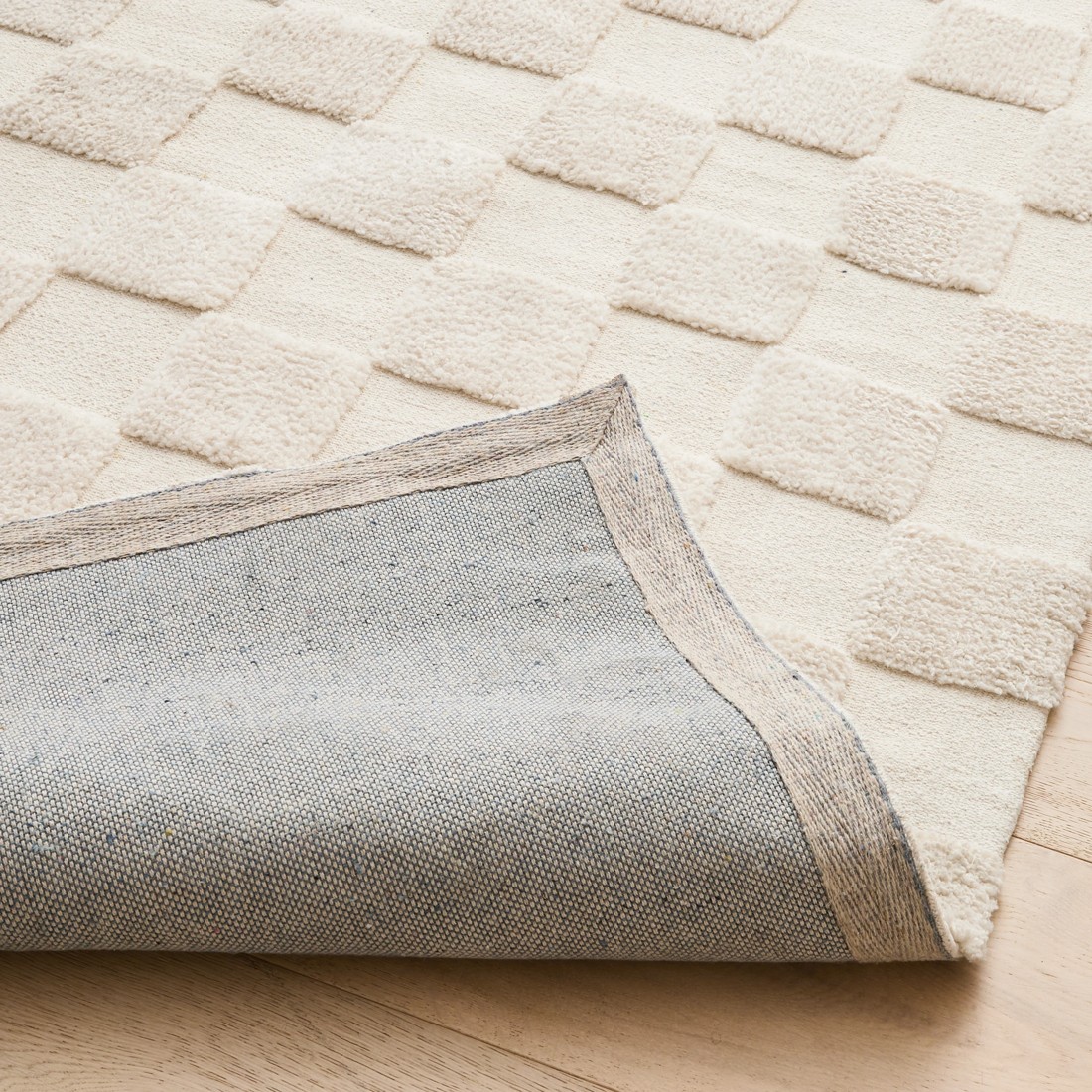 3 Check Rug - Natural, Large - 235cm x 160cm, 3 of 7