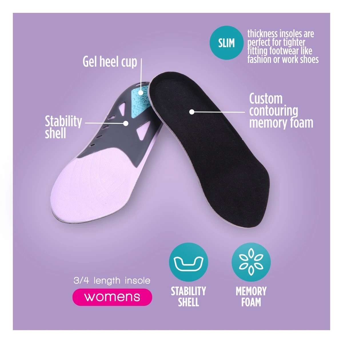 4 Footcare Maseur Heel and Arch Support Insoles, 4 of 5