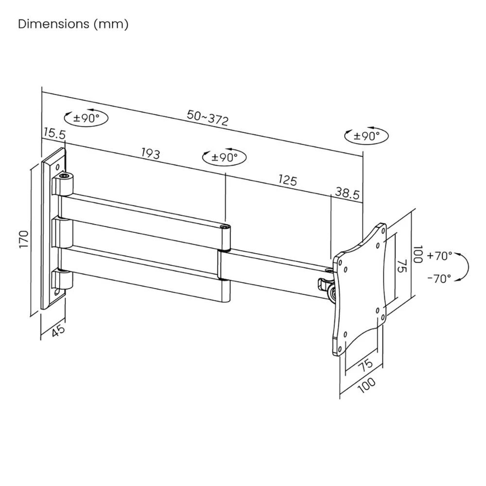 2 Brateck Extendable Monitor/TV Wall Mount 13-27", 2 of 2