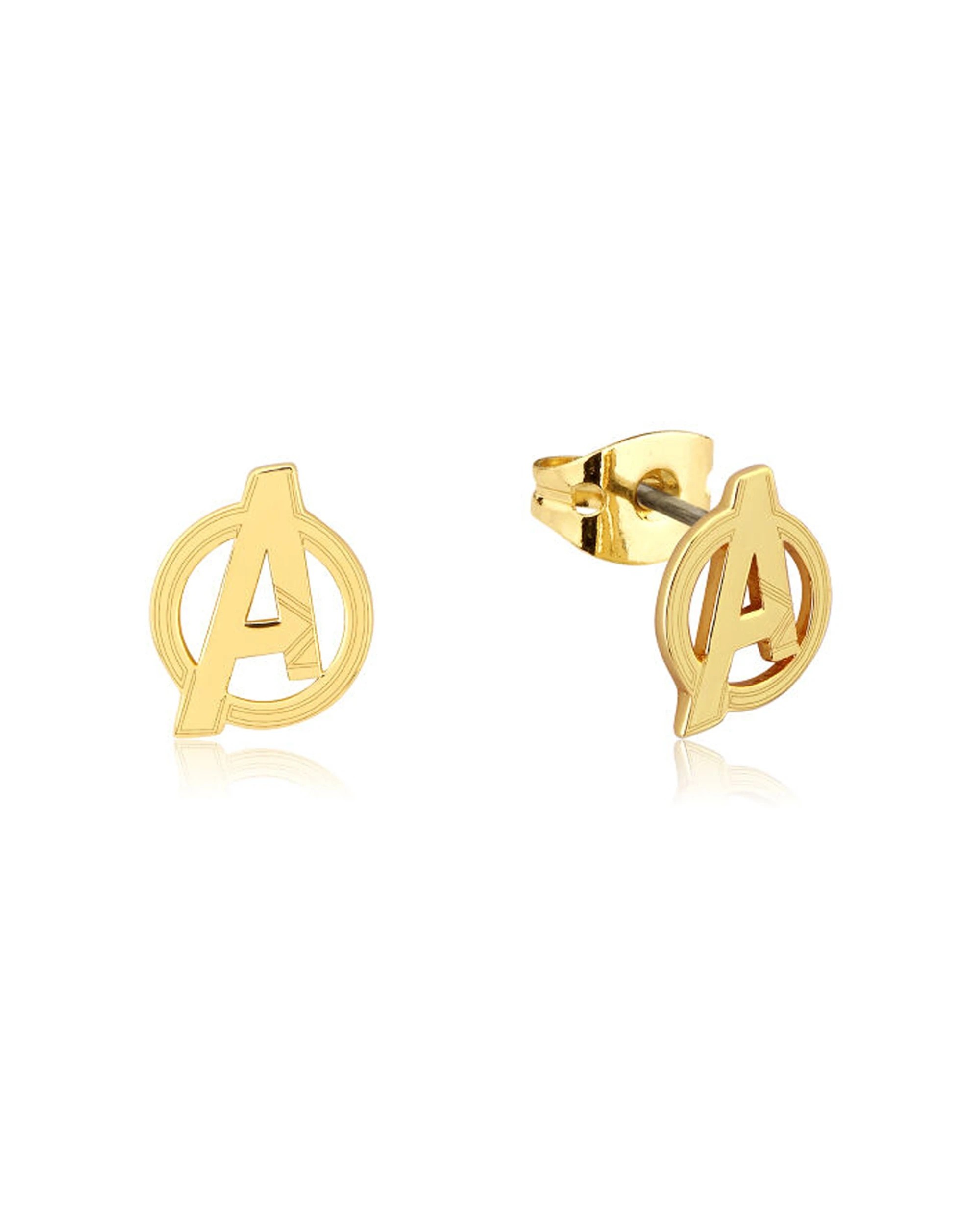 1 Couture Kingdom Sterling Marvel Avengers Stud Earrings 10mm - Gold, 1 of 2