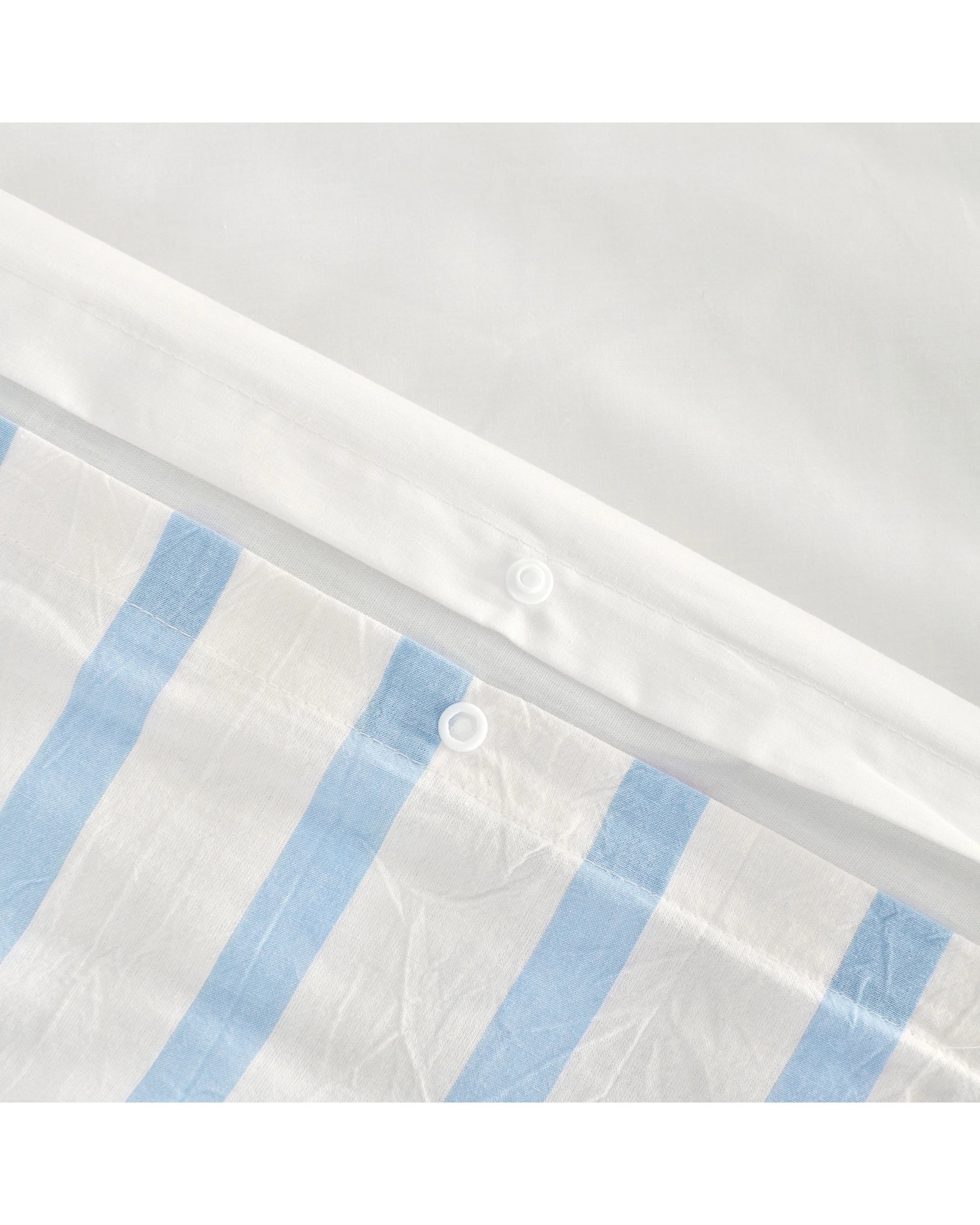 5 Dreamaker Baby Bask Washed Cotton Yarn Dyed Stripe Quilt Cover Set - COT Size - Sky, 5 of 7