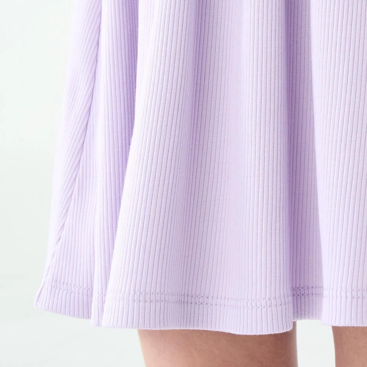 6 Short Sleeve Rib Dress Pst Purple, 6 of 10