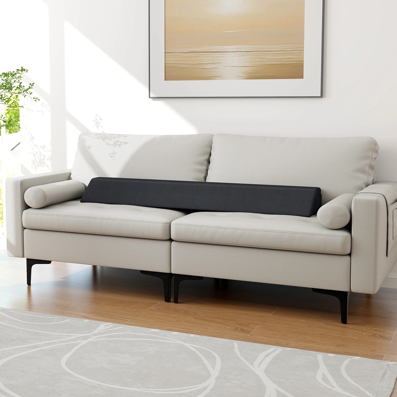 2 Costway Full Size Bed Wedge Pillow Headboard Pillow w/Storage Bag Mattress Gap Filler, 2 of 3