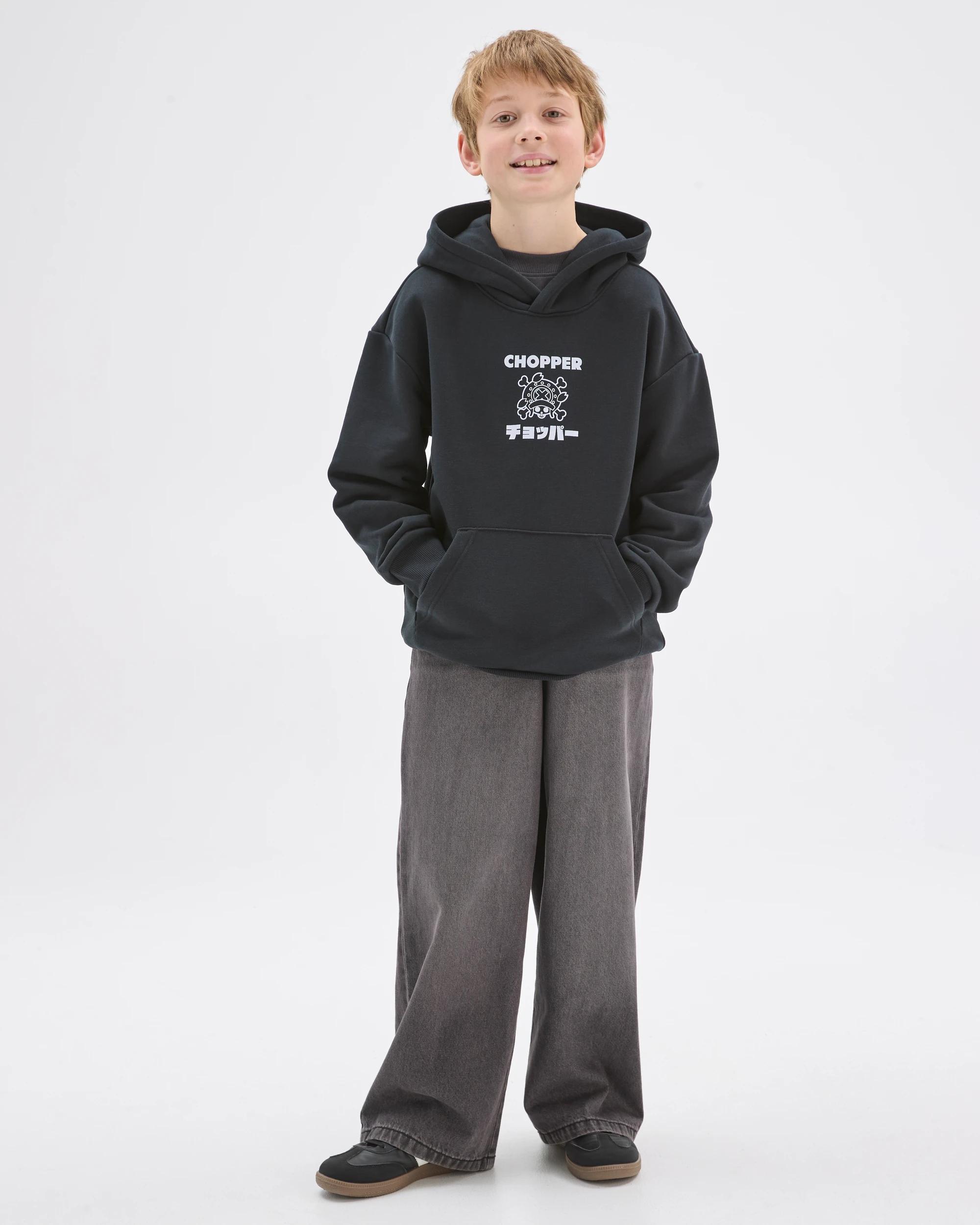 1 One Piece Popover Hooded Jumper BLACK, 1 of 6