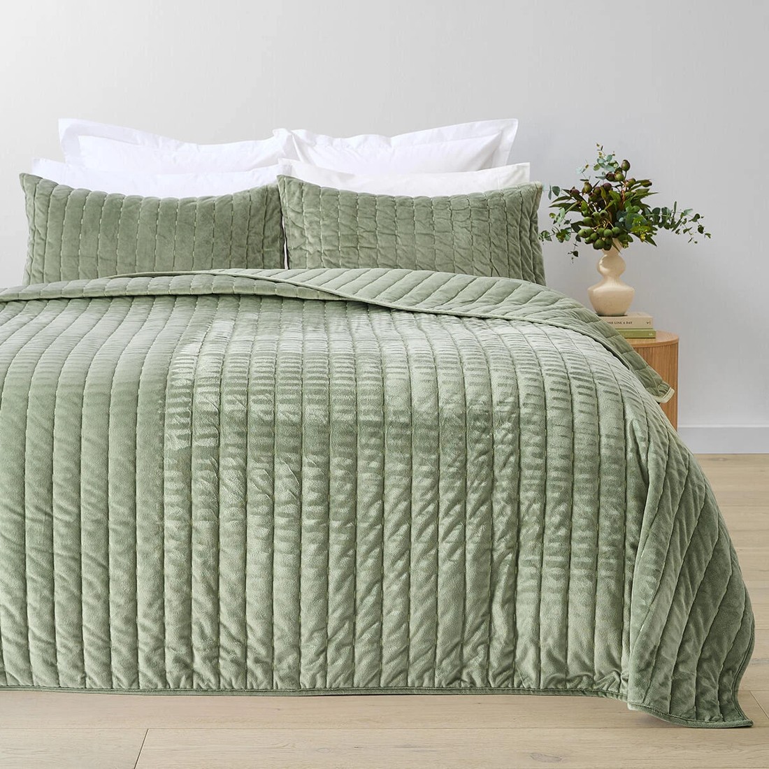 1 Velvet Coverlet Set - Queen/King Bed, Forest, 1 of 6