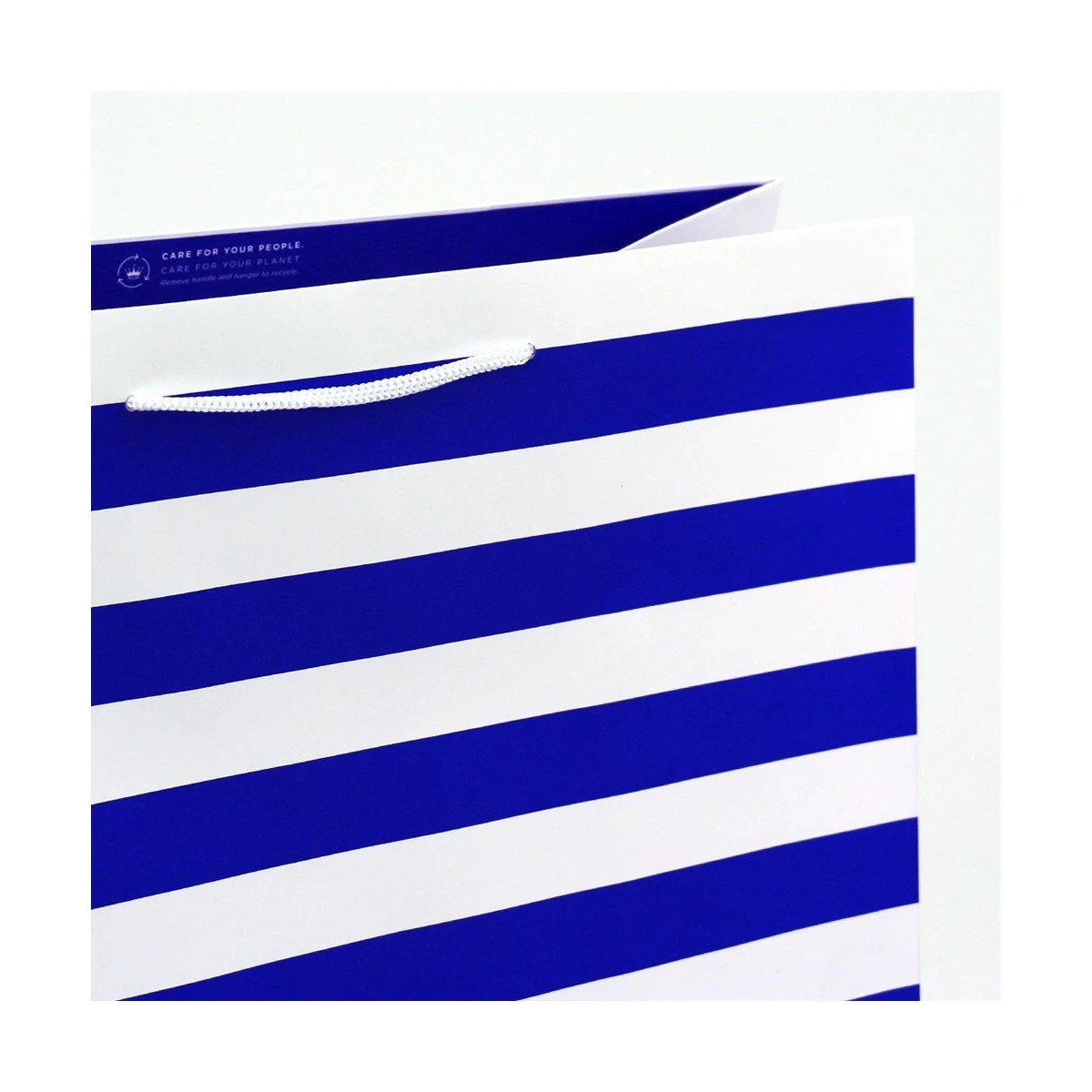 3 Connections from Hallmark Extra Large Gift Bag - Blue & White Stripes, 3 of 3