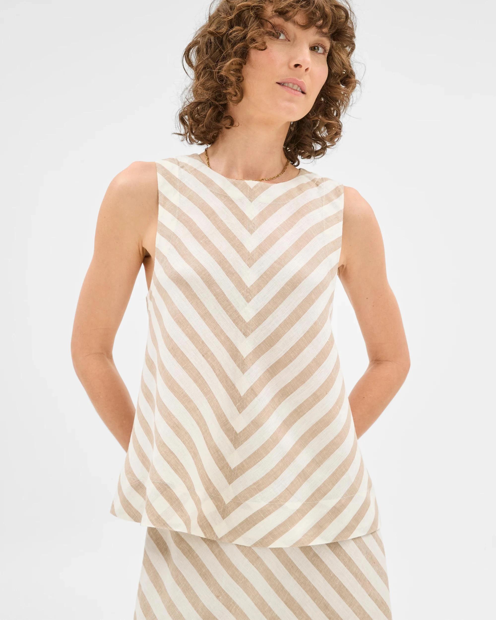 1 Target European Linen Tank Top CHEVRON STRIPE, 1 of 5