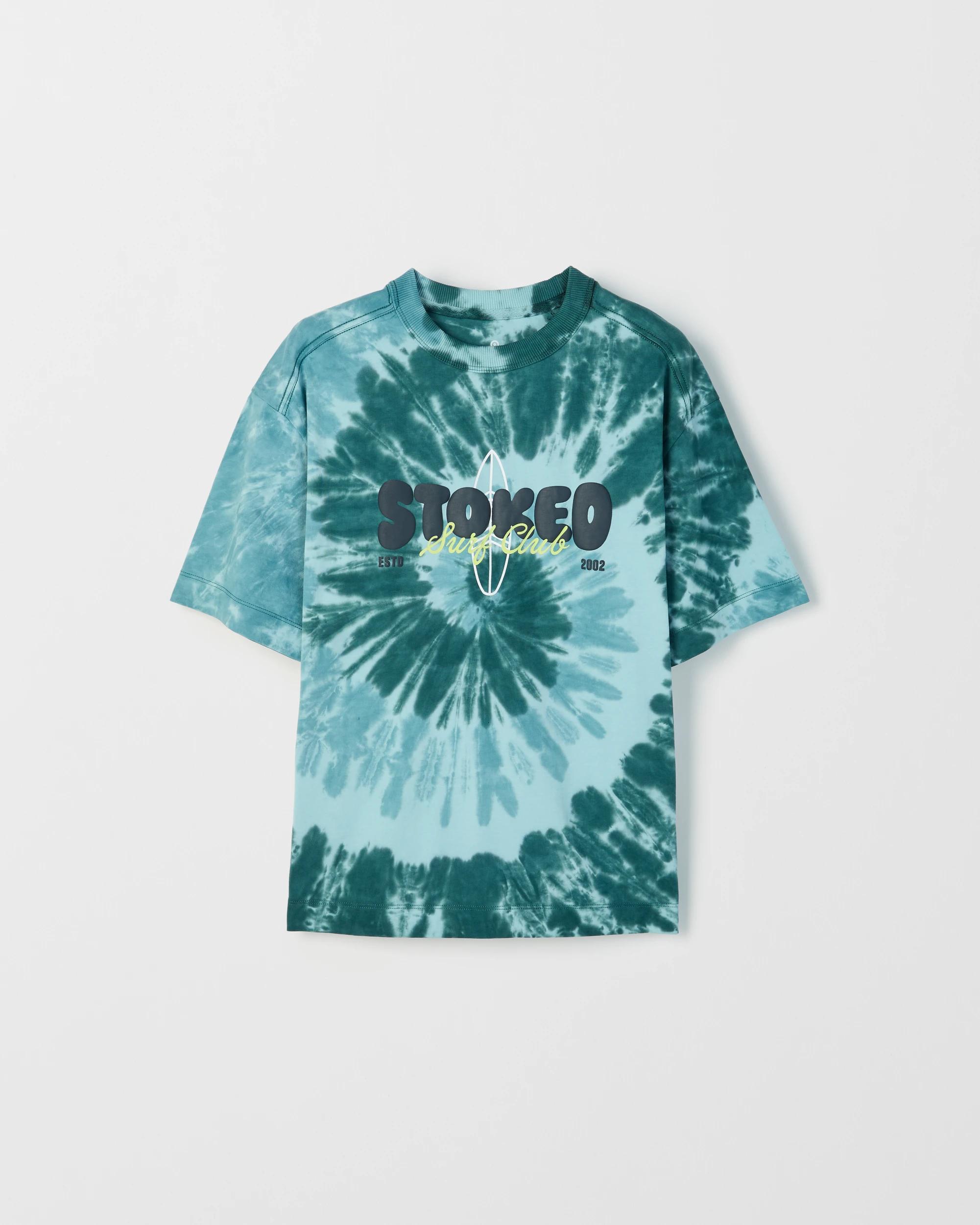 5 Target Kids Australian Cotton Oversized Dyed Graphic T-Shirt GREEN, 5 of 6