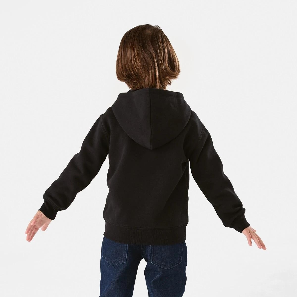 3 Plain Zip Through Hoodie Black, 3 of 10