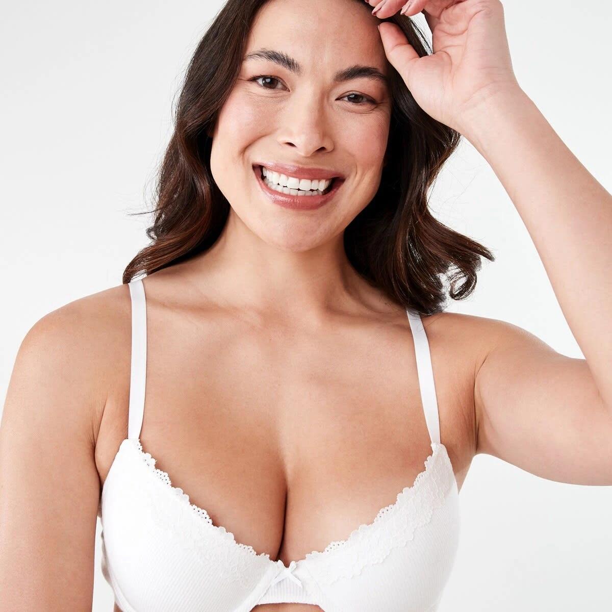 6 2 Pack Push-up Rib Lace Bra SILVER MARLE, OFF WHITE, 6 of 8