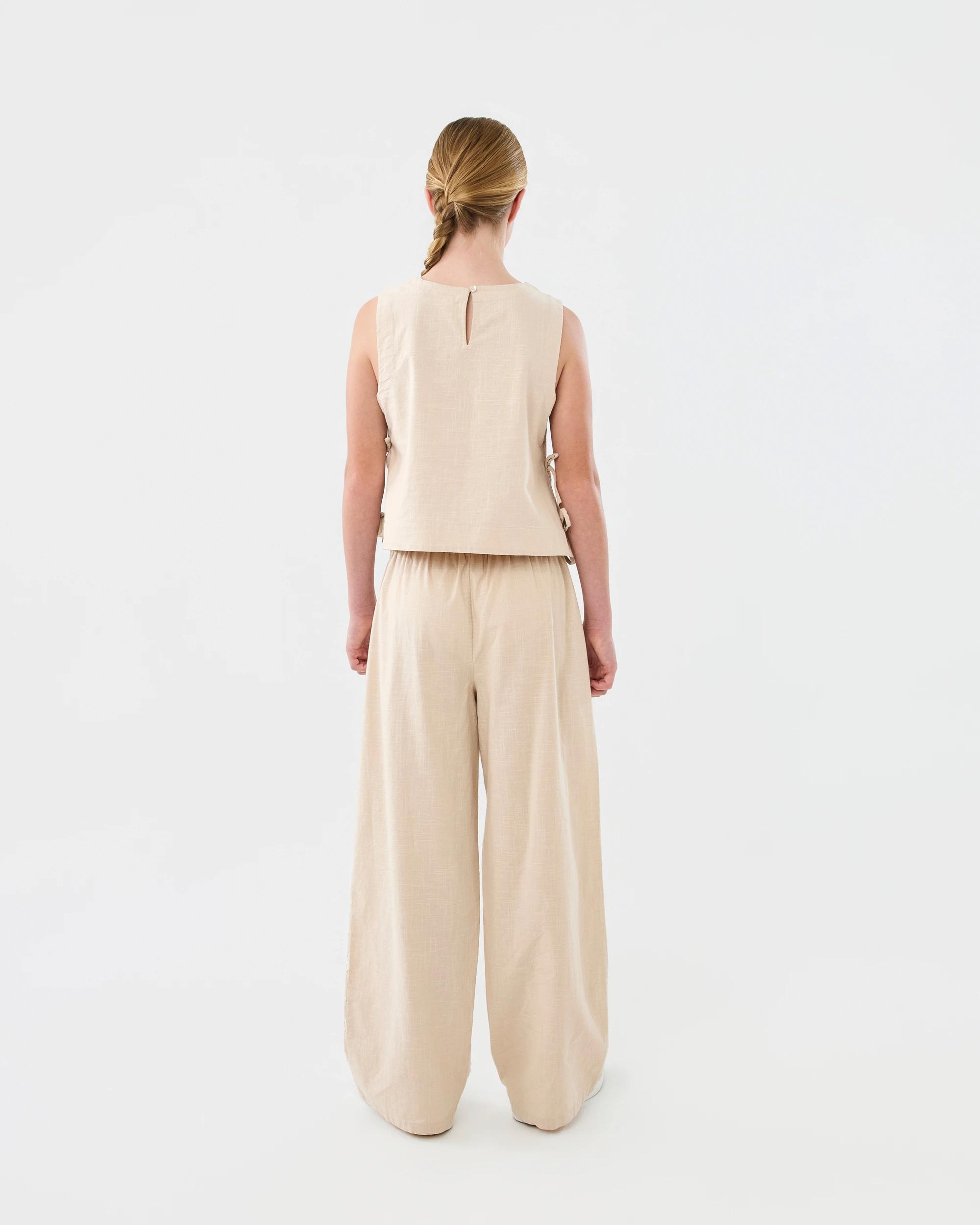 9 Sleeveless Woven Side Bow Top Pmc Chalk, 9 of 9