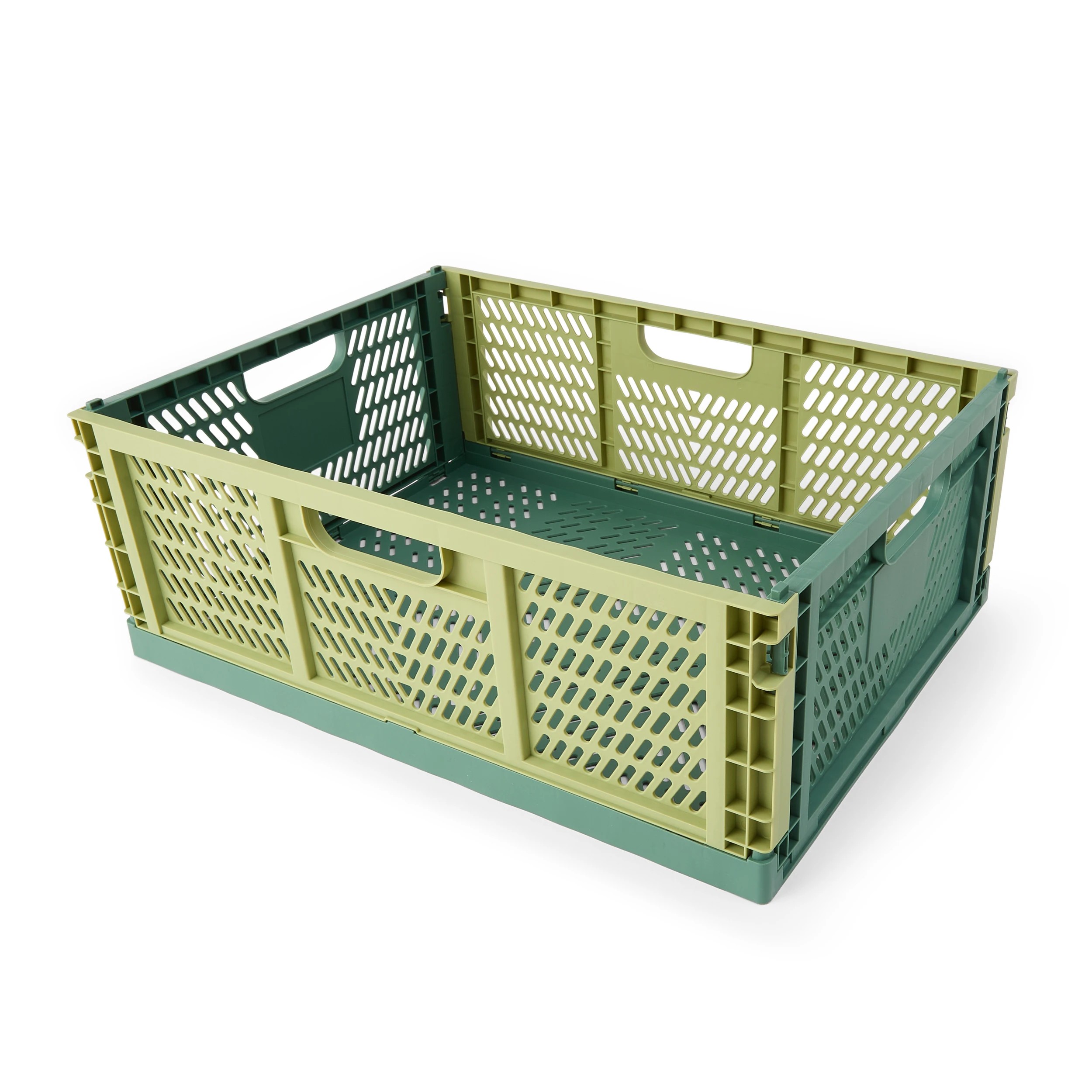 2 30L Collapsible Crate - Large, Green, 2 of 8