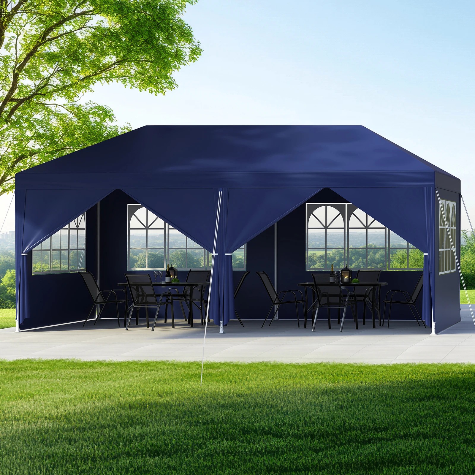 3 Alfordson Gazebo 3x6m Outdoor Wedding Marquee Camping Canopy Portable - Blue, 3 of 7