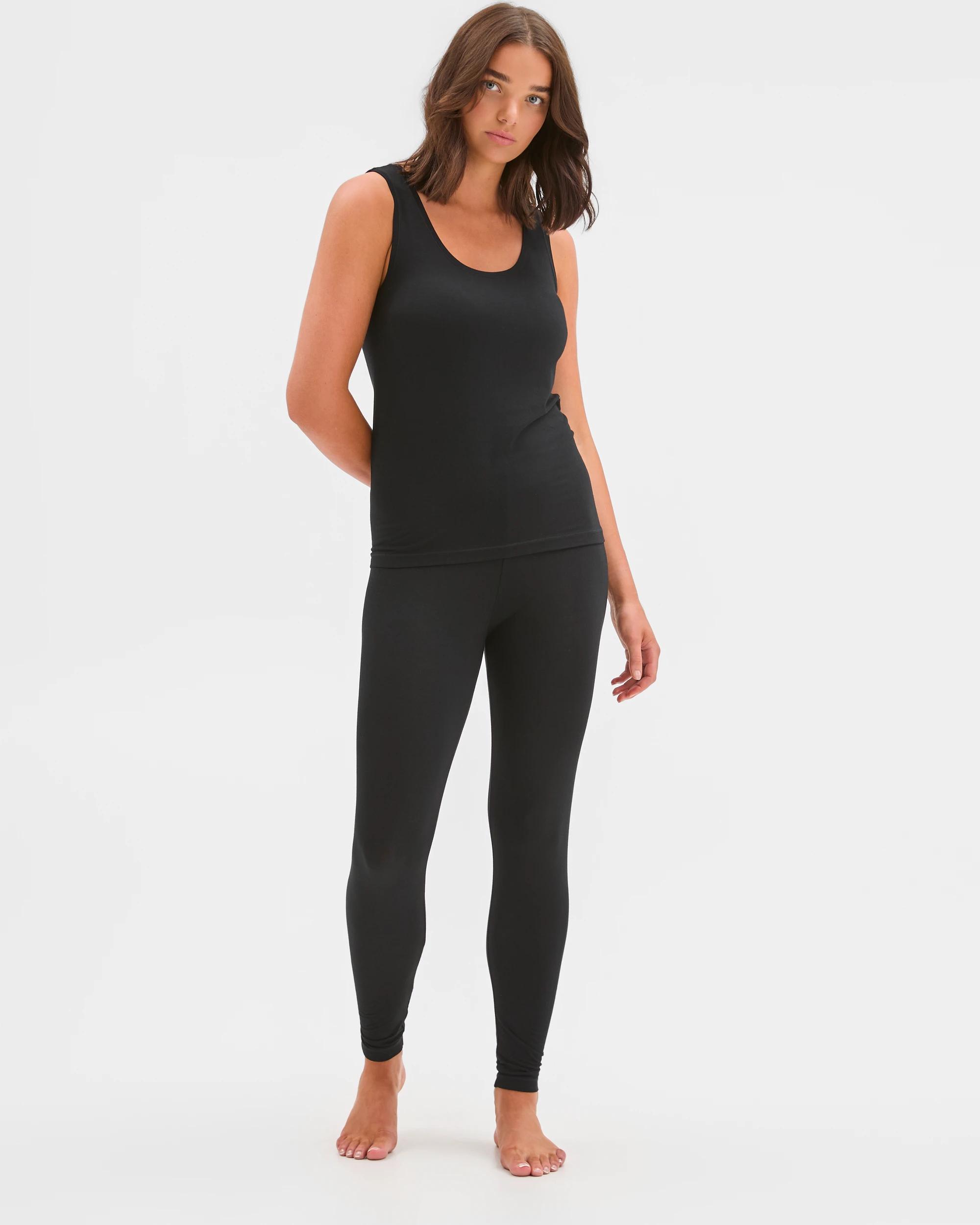 2 Target Woman Bamboo Thermal Tank Top BLACK, 2 of 5