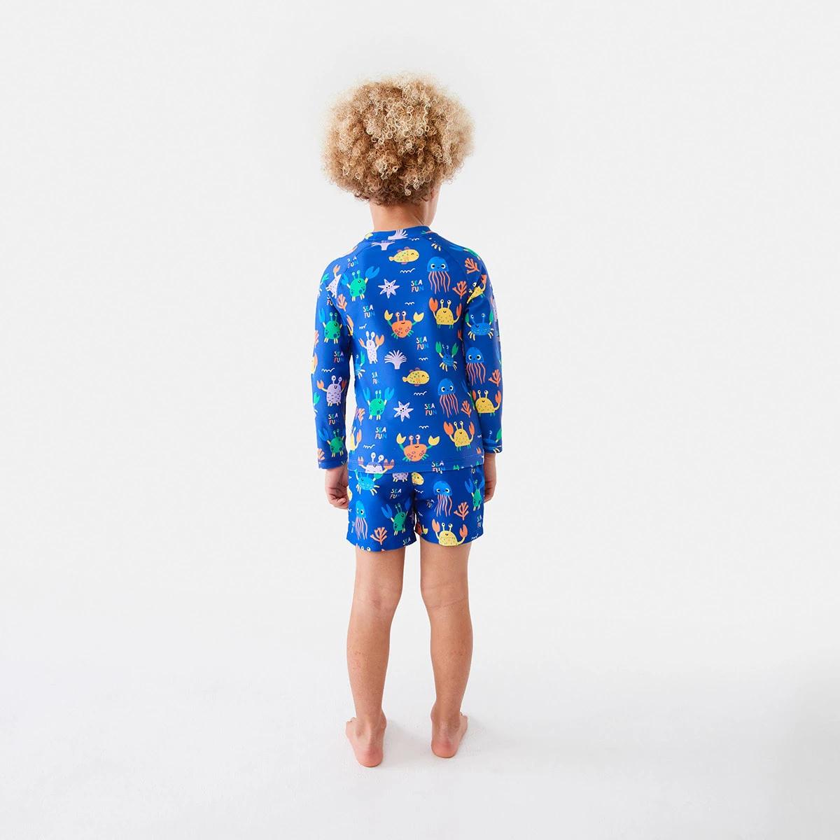 7 Printed Long Sleeve Rash Vest Naut Crab, 7 of 9