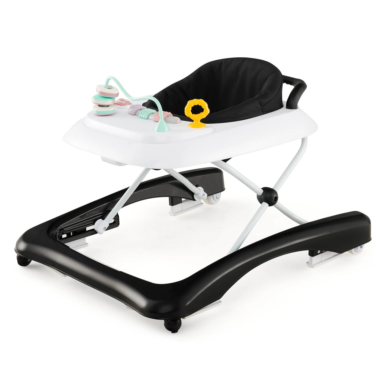 1 Costway 3 in 1 Walker Foldable Ride-on Toy Walker - Black, 1 of 1
