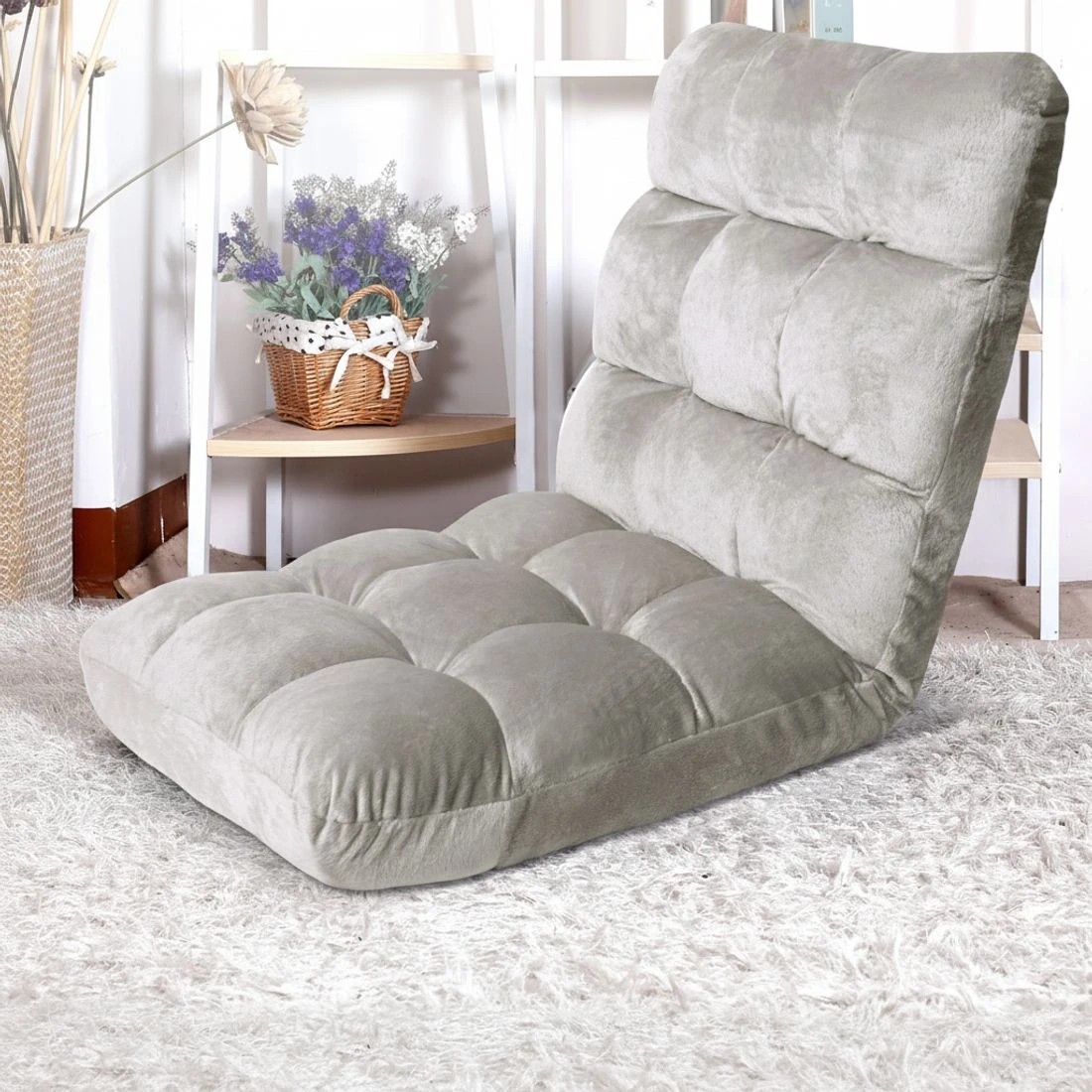 7 Artiss Lounge Sofa Bed Flannel Fabric - Grey, 7 of 7