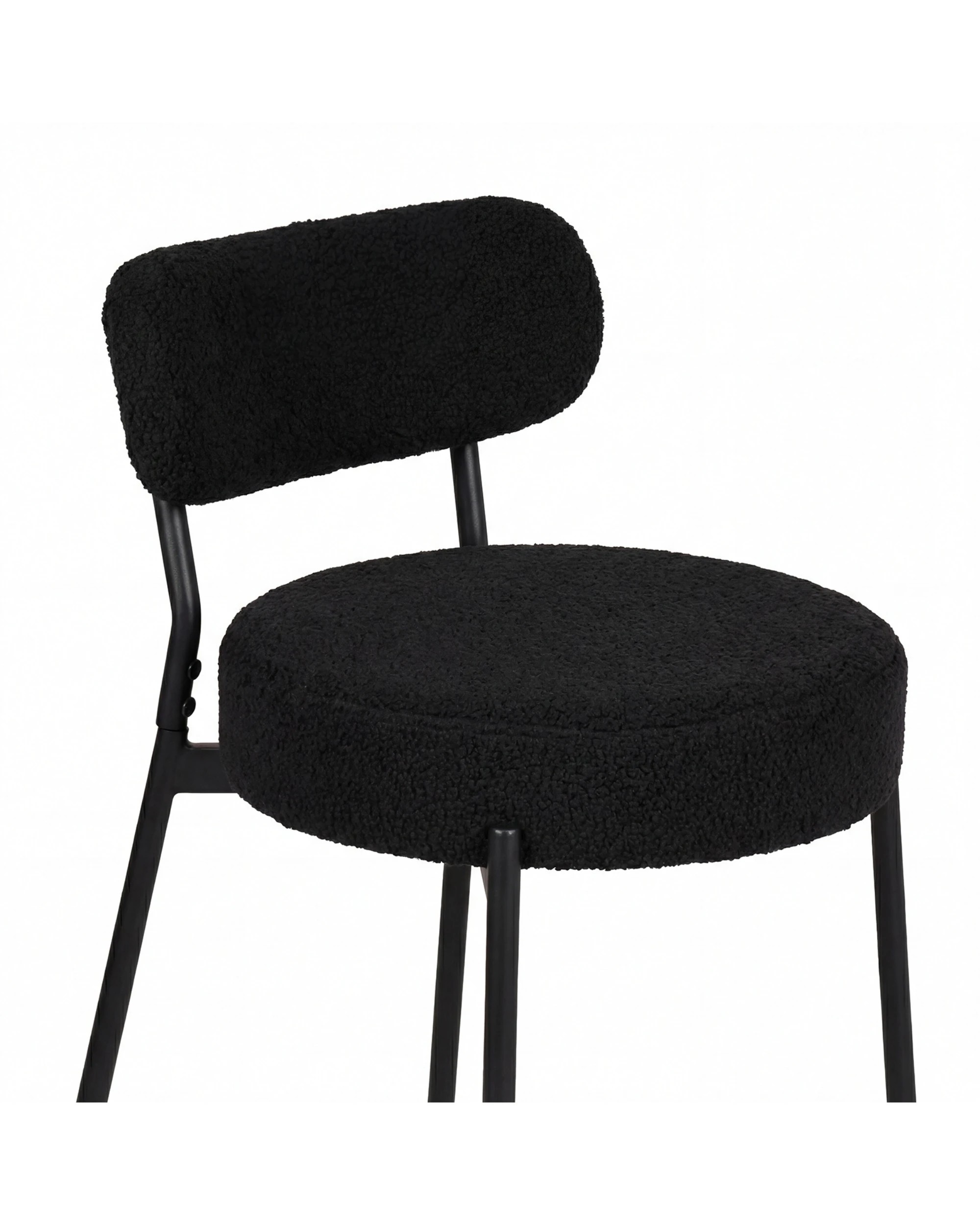 4 Advwin Bar Stools Set of 2 Boucle Kitchen Counter - Black, 4 of 7