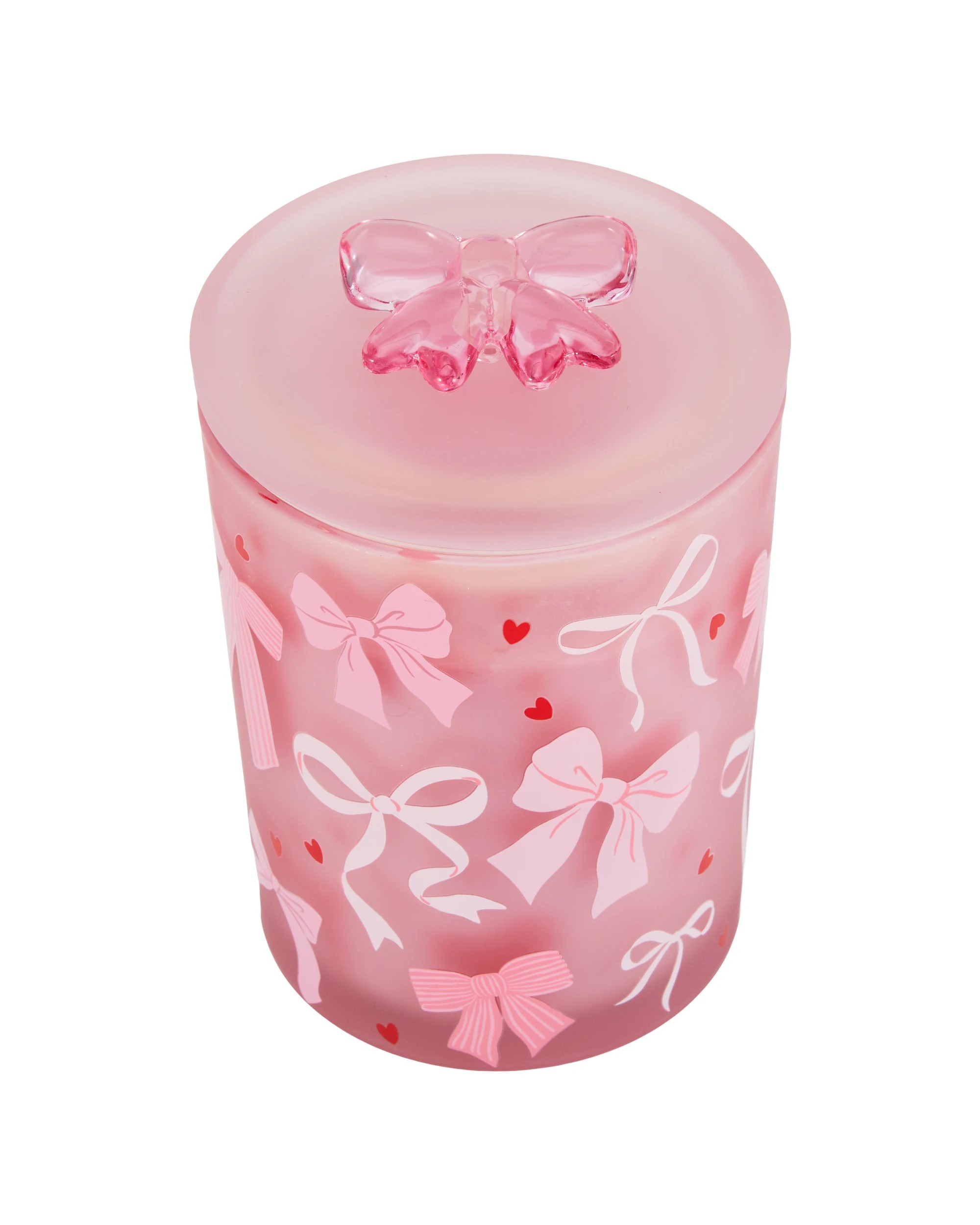 4 Pink Glass Bow Candle, 4 of 6