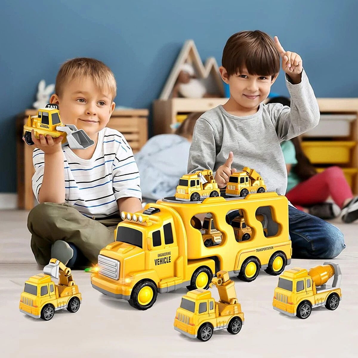 2 AUSWAY 5 In 1 Truck Toy Car Set Toddler Construction, 2 of 5