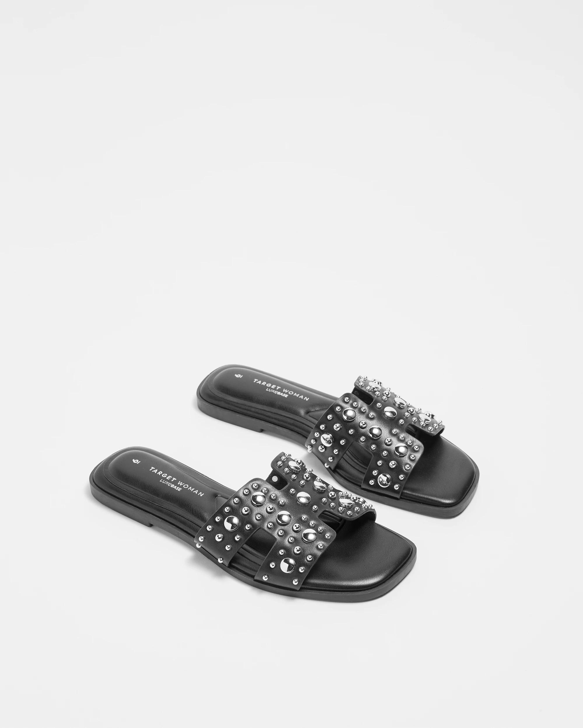 3 Target Womens Flat Sandal - Harmony BLACK STUD, 3 of 3
