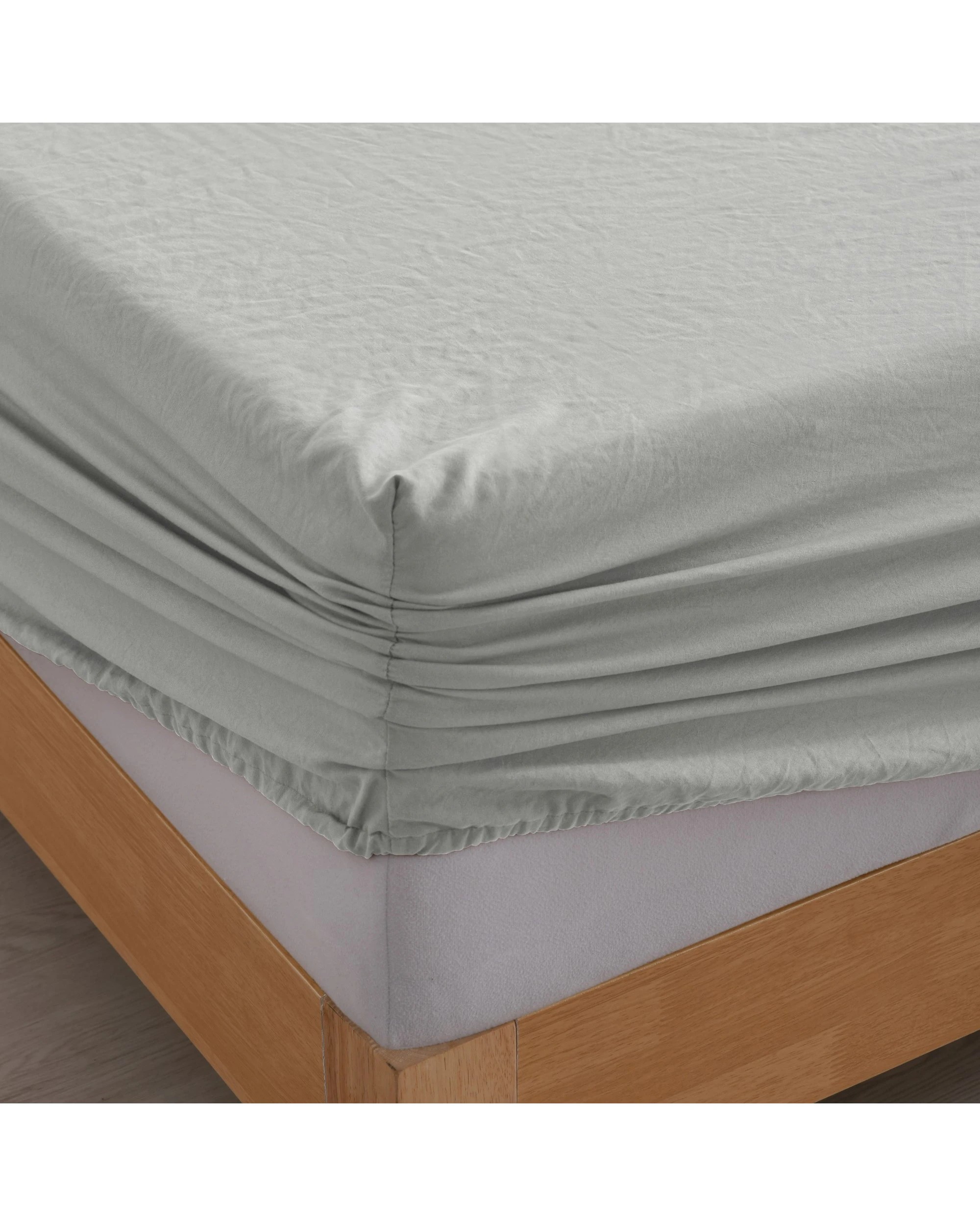 5 Dreamaker Superfine Washed Microfibre Sheet Set - Double Bed - Dove Grey, 5 of 6