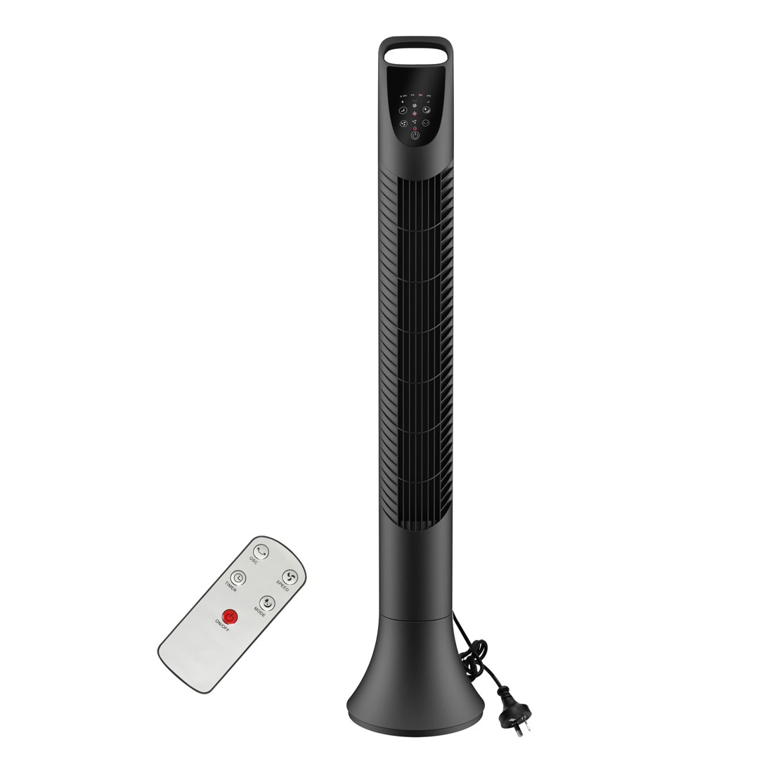 1 Spector Electric Bladeless Tower Fan Oscillating DC Motor 3 Speeds Timer Remote, 1 of 9