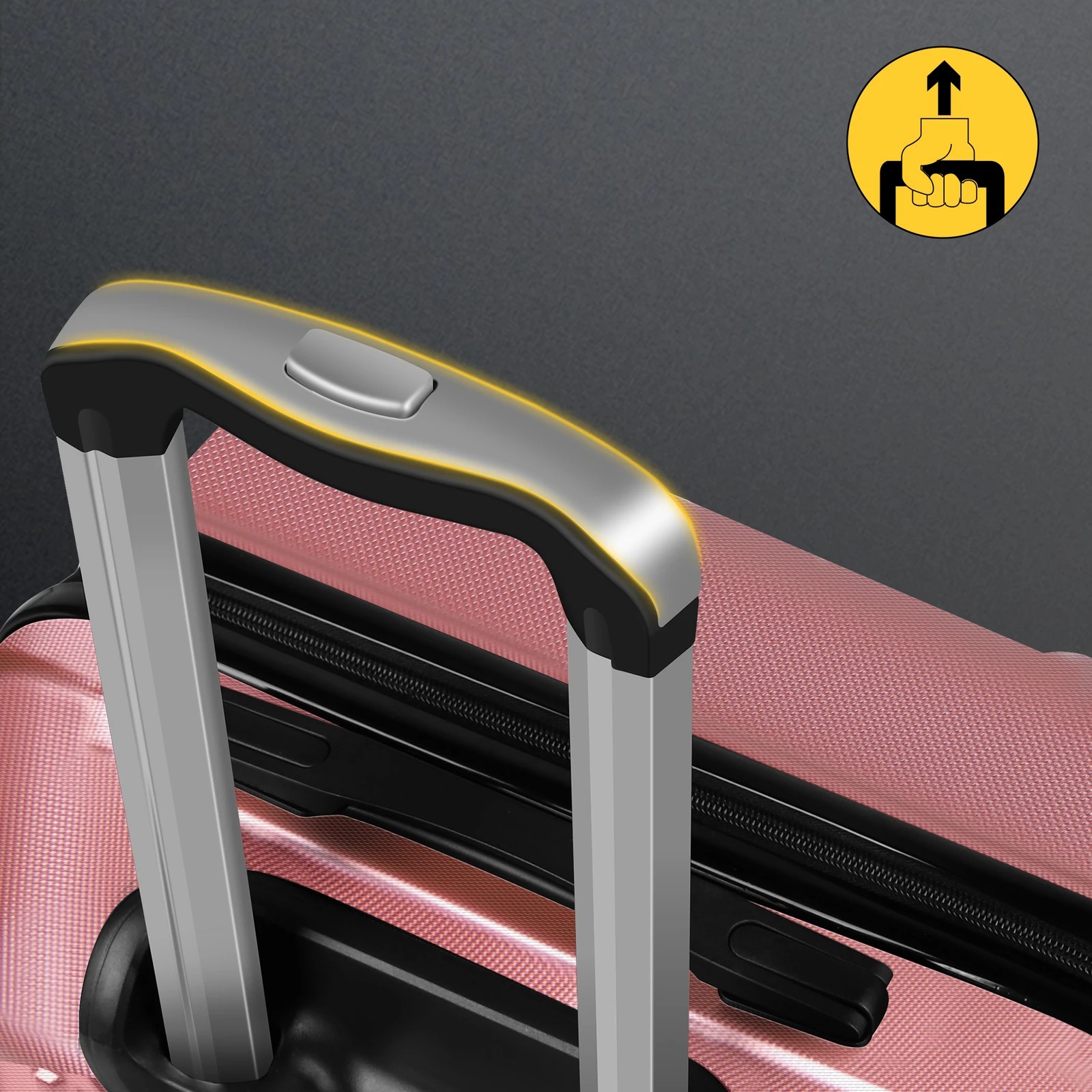 4 Alfordson Luggage 3PCS Set Suitcase Trolley TSA Carry on Hard Case - Pink, 4 of 10