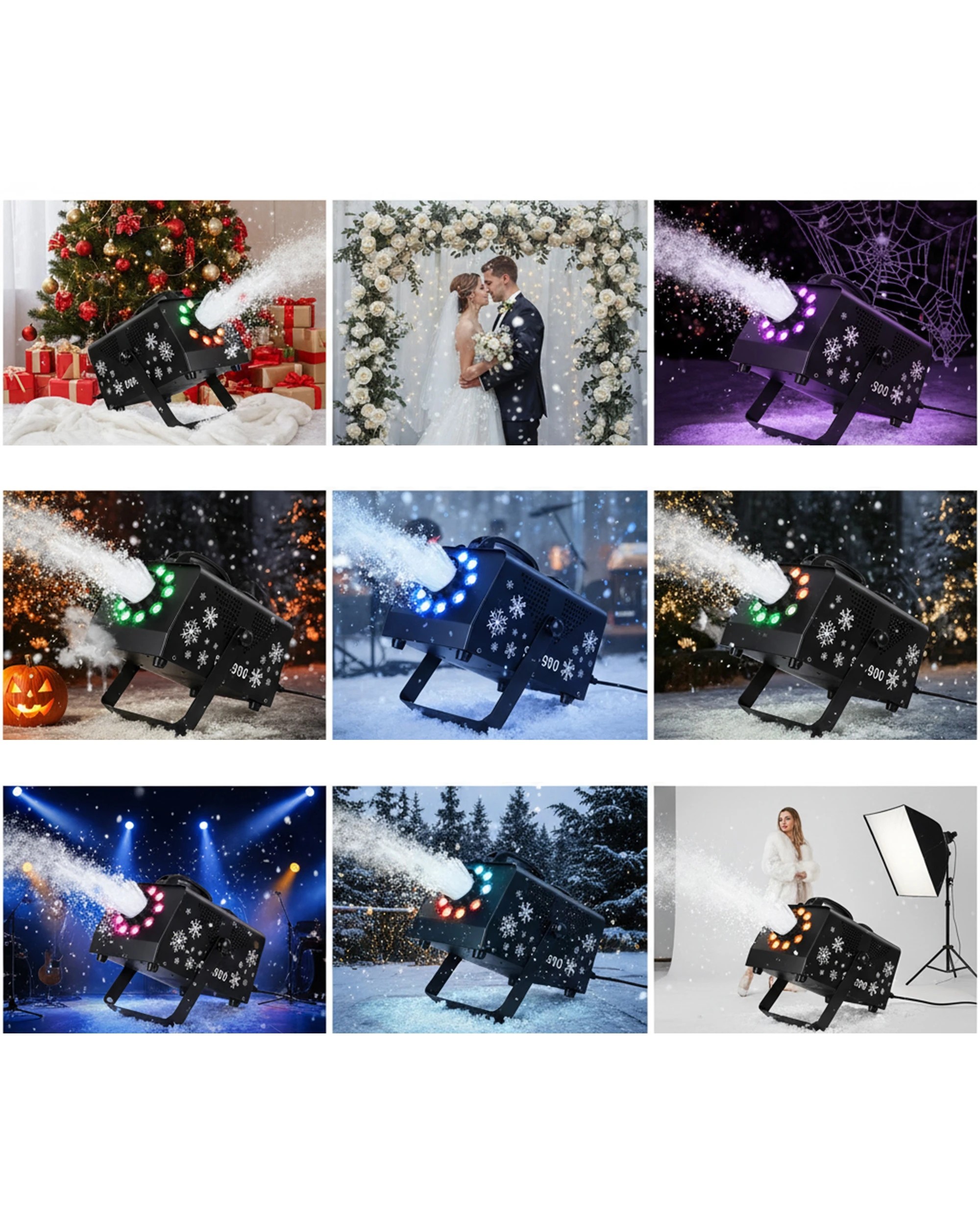 6 Advwin 900W Snow Machine - Black, 6 of 7