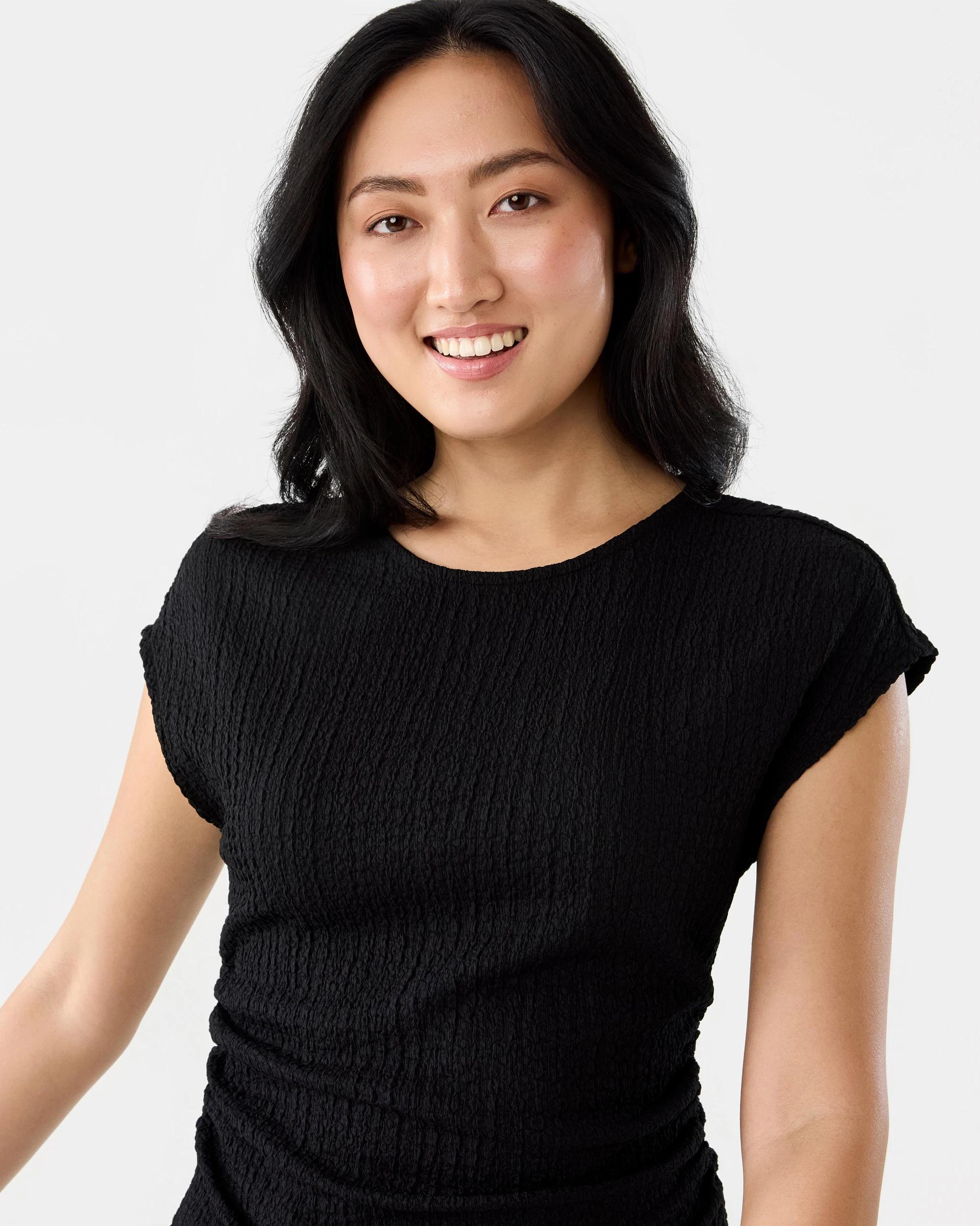 4 Short Sleeve Textured T-shirt Black, 4 of 7