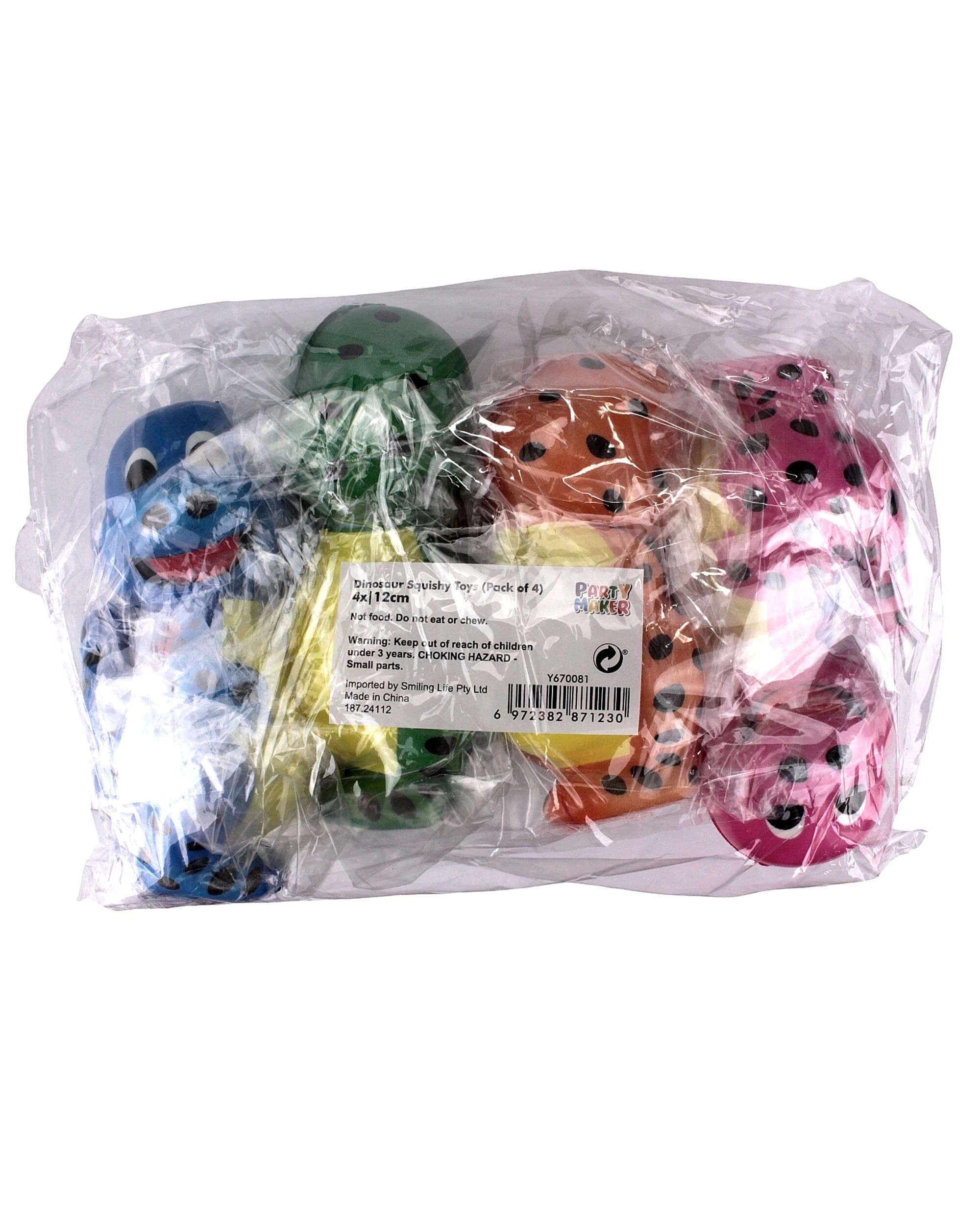 3 Party Maker Dinosaur Squishy Toys Pack of 4, 3 of 3