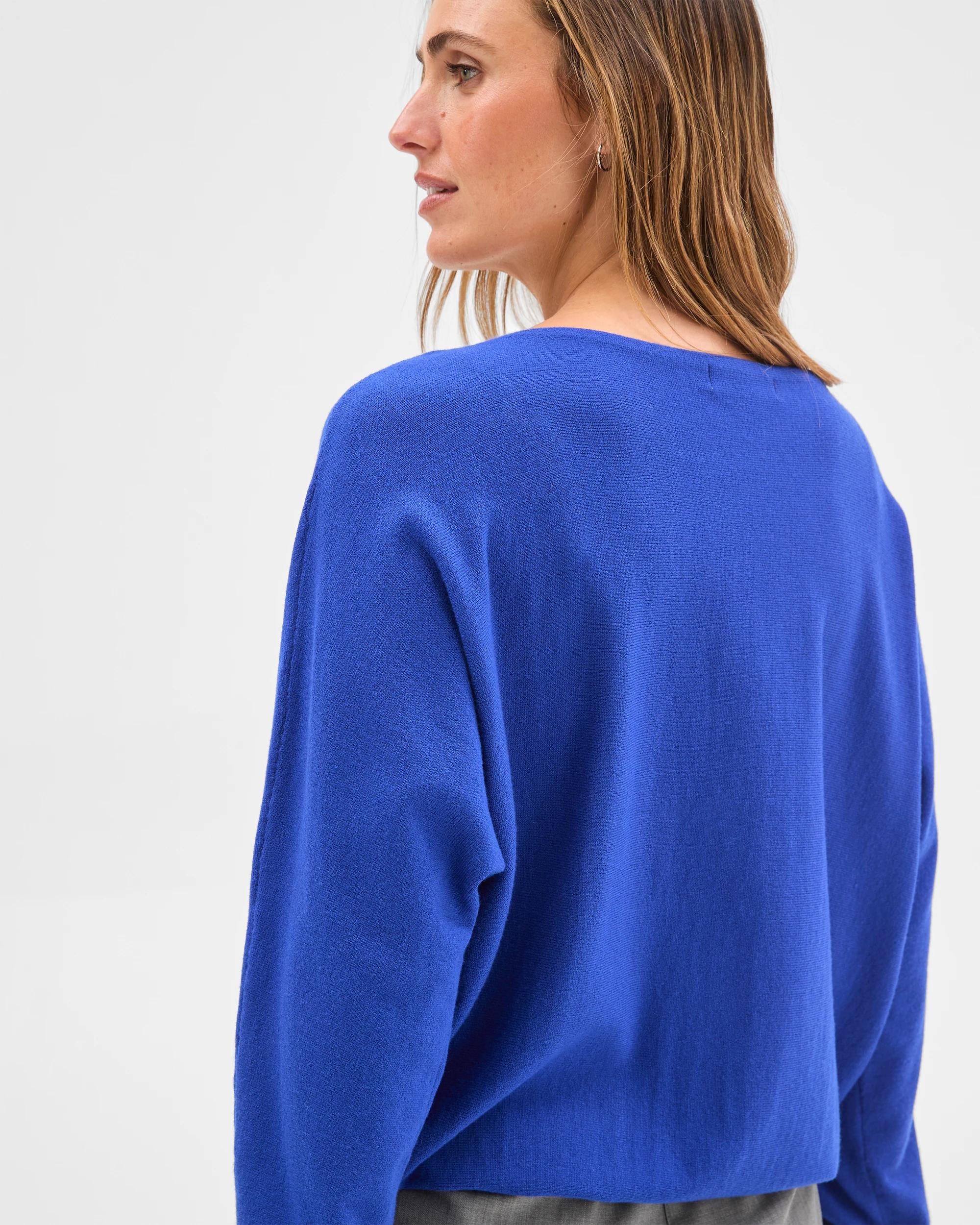6 Preview Dolman Sleeve Boat Neck Knit Jumper COBALT, 6 of 6