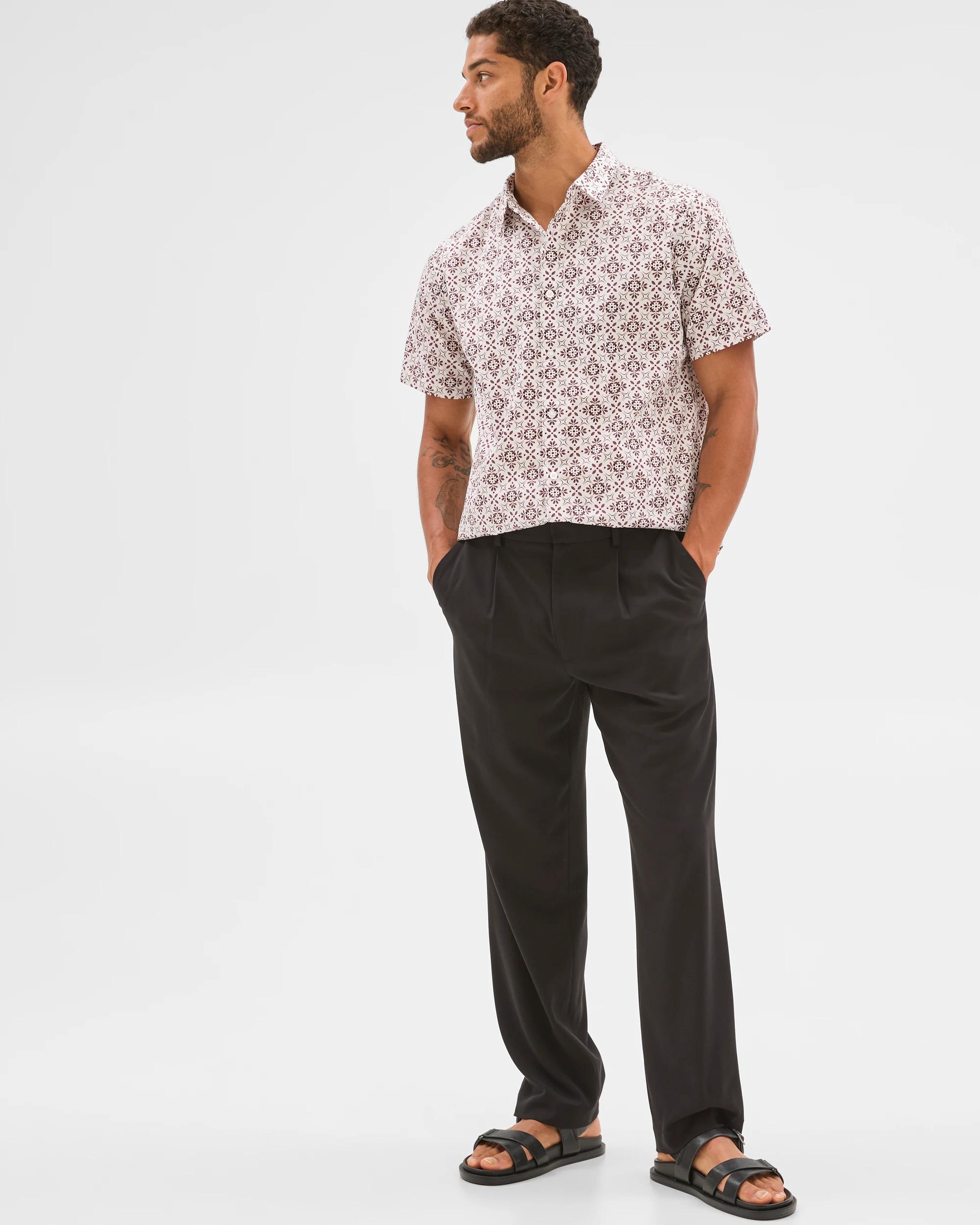 1 Australian Cotton Short Sleeve Shirt - Preview RED TILE, 1 of 6