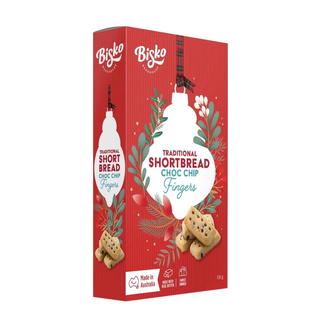 1 Bisko Bakehouse Traditional Shortbread Choc Chip Fingers 150g, 1 of 3