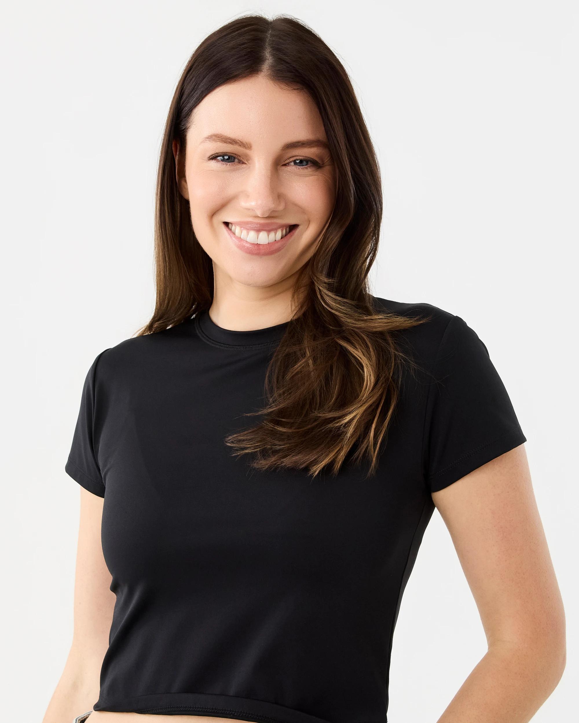 1 Crop Rash Swim Vest Black, 1 of 5