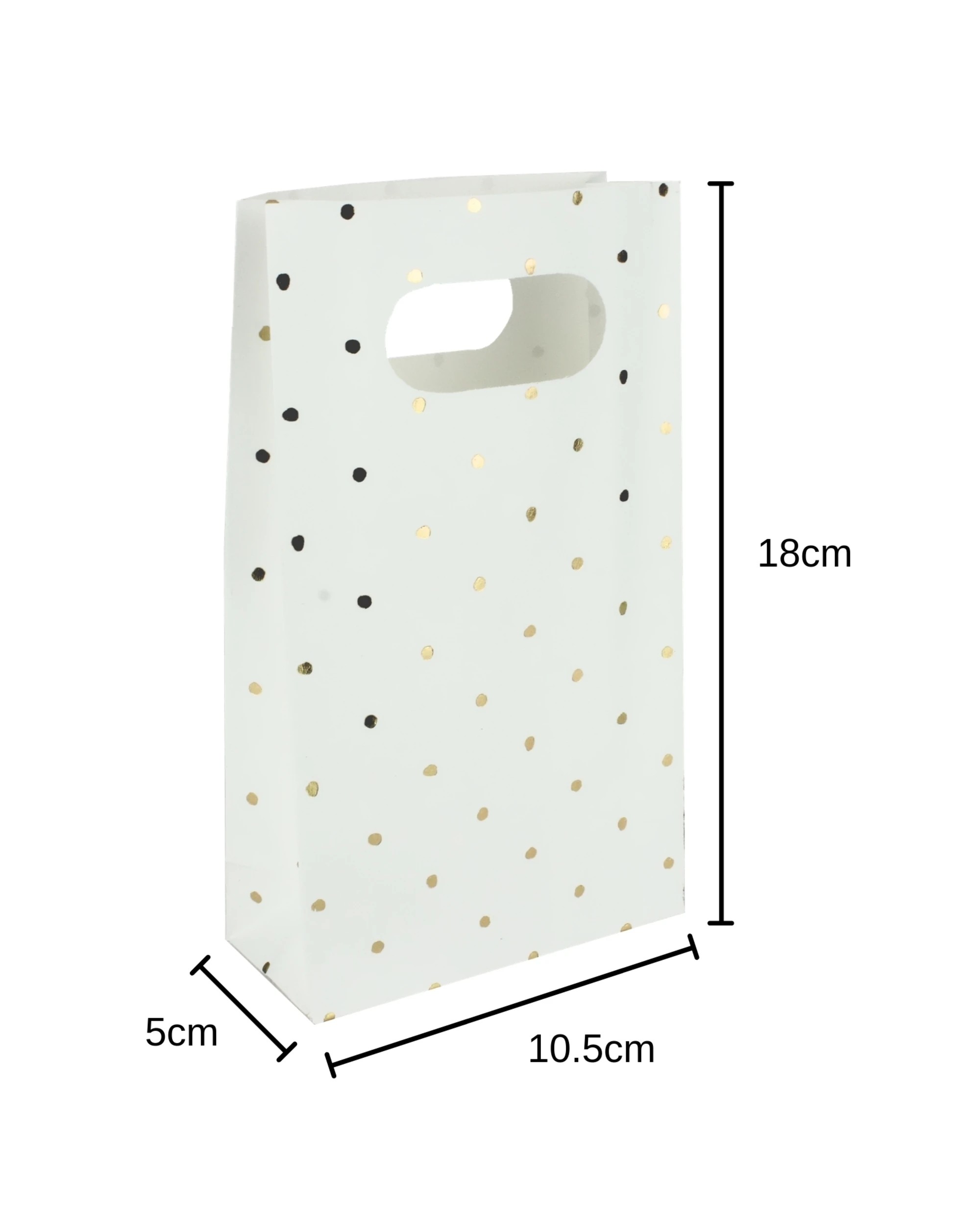 2 Oceana White and Foil Dot Paper Treat Bags Pack of 6 - Gold, 2 of 2