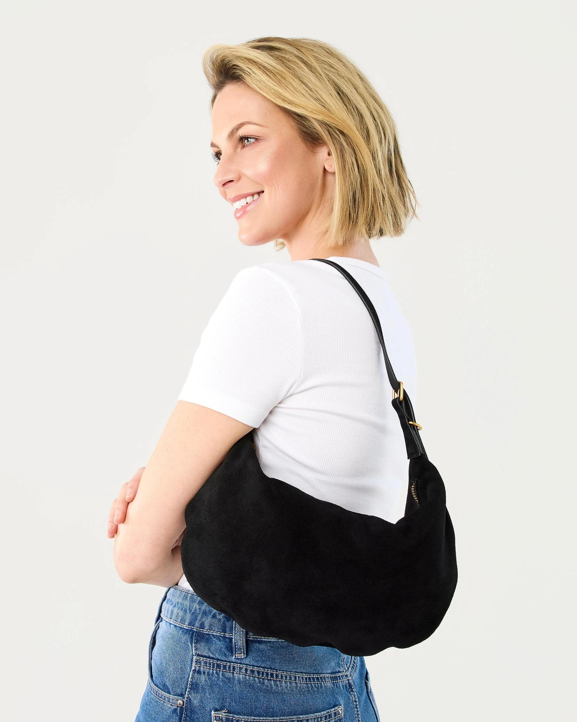 5 Leather Shoulder Bag Black, 5 of 5