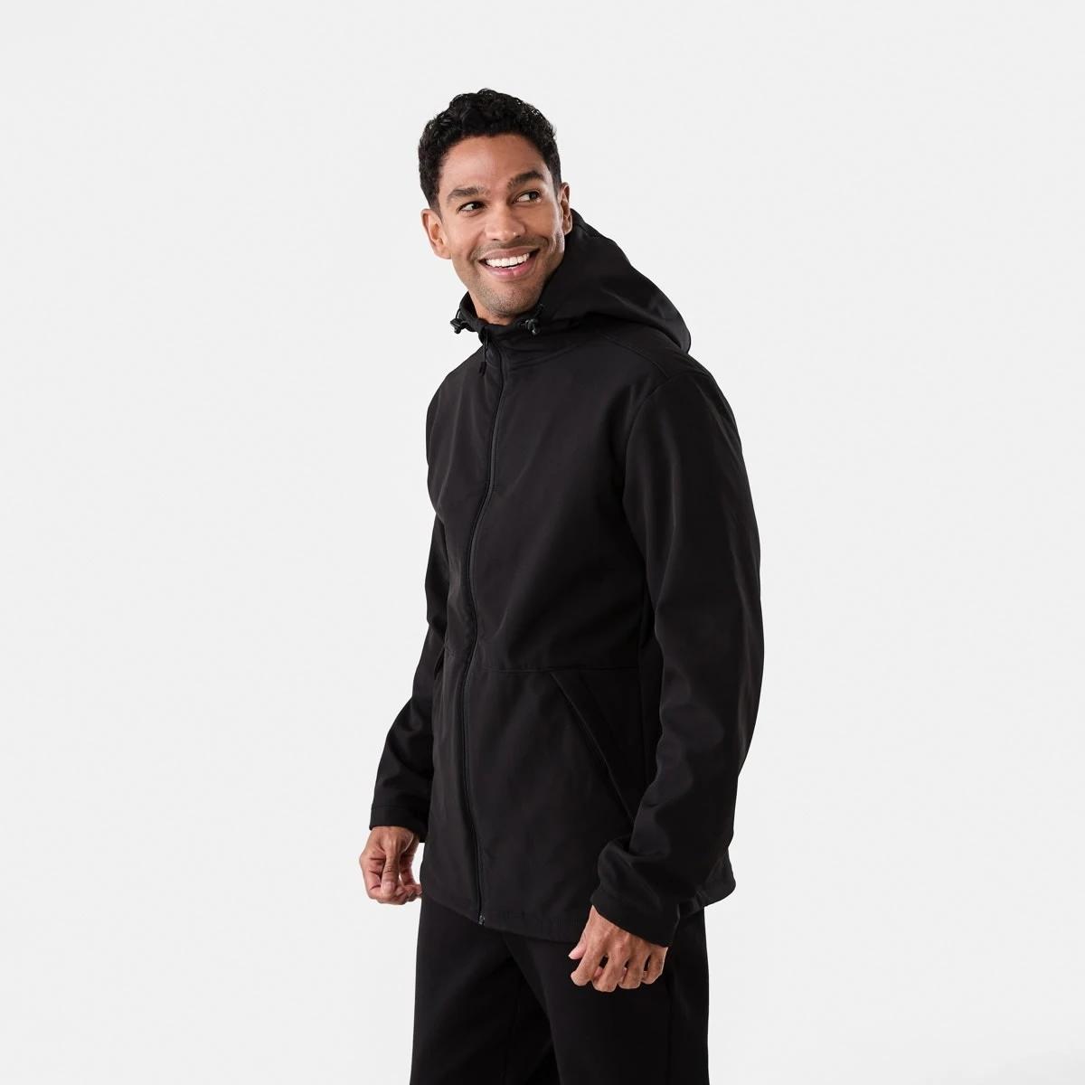 3 Active Mens Outdoor Bonded Shell Jacket Black, 3 of 7