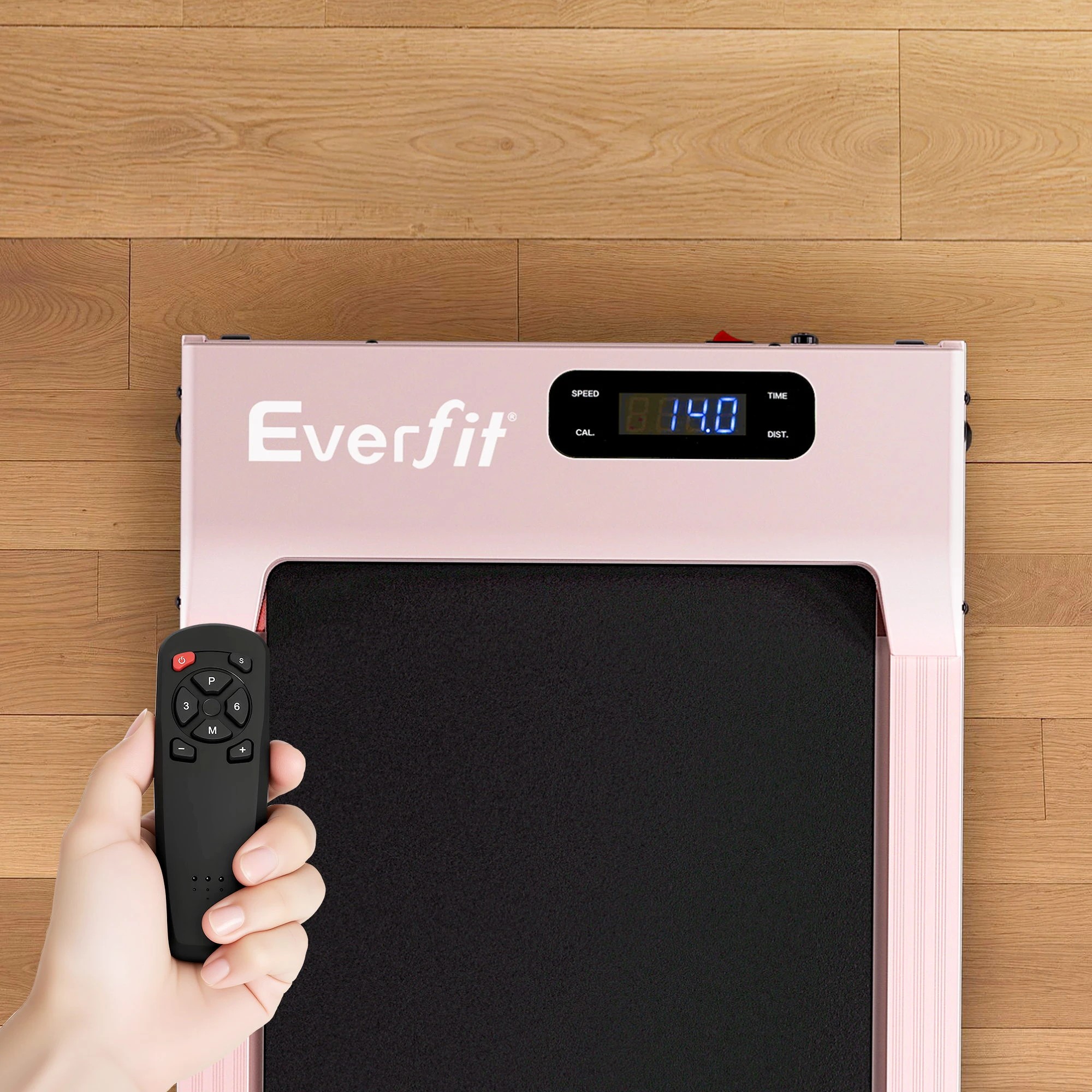 7 Everfit 3 in 1 Walking Pad Treadmill 12% Incline Under Desk Treadmills With 38cm Wide Belt - Pink, 7 of 9