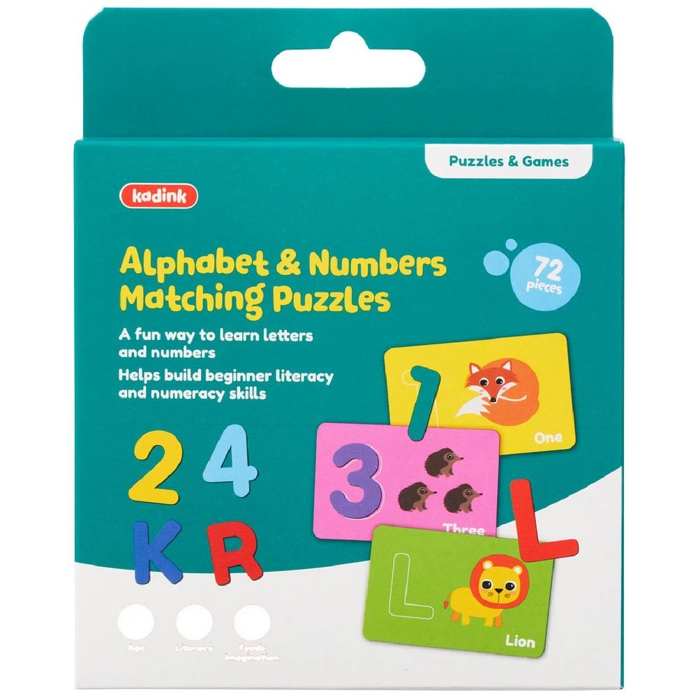 1 Kadink Alphabet & Numbers Matching Puzzles, 1 of 3