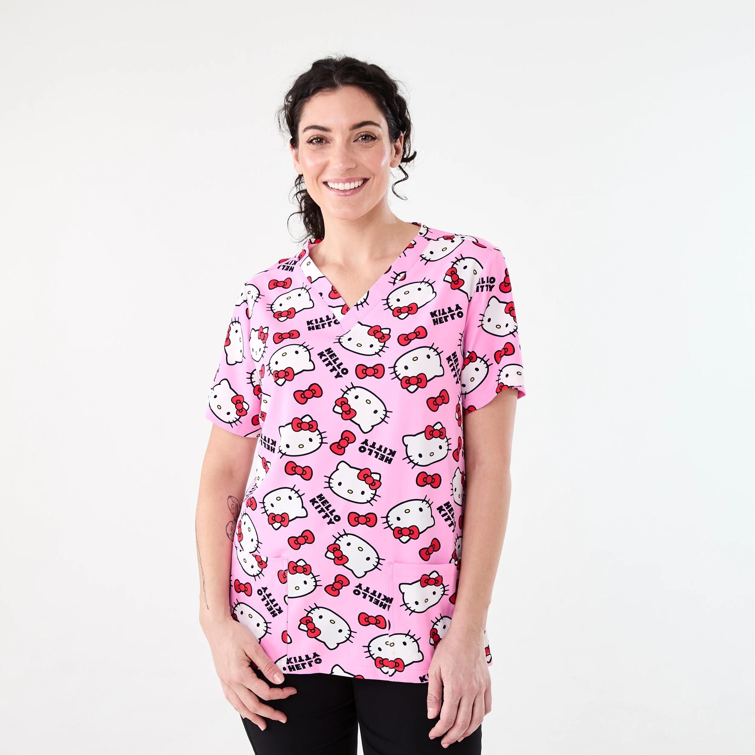 1 Workwear Hello Kitty License Scrub Top HELLO KITTY SCRUB, 1 of 6